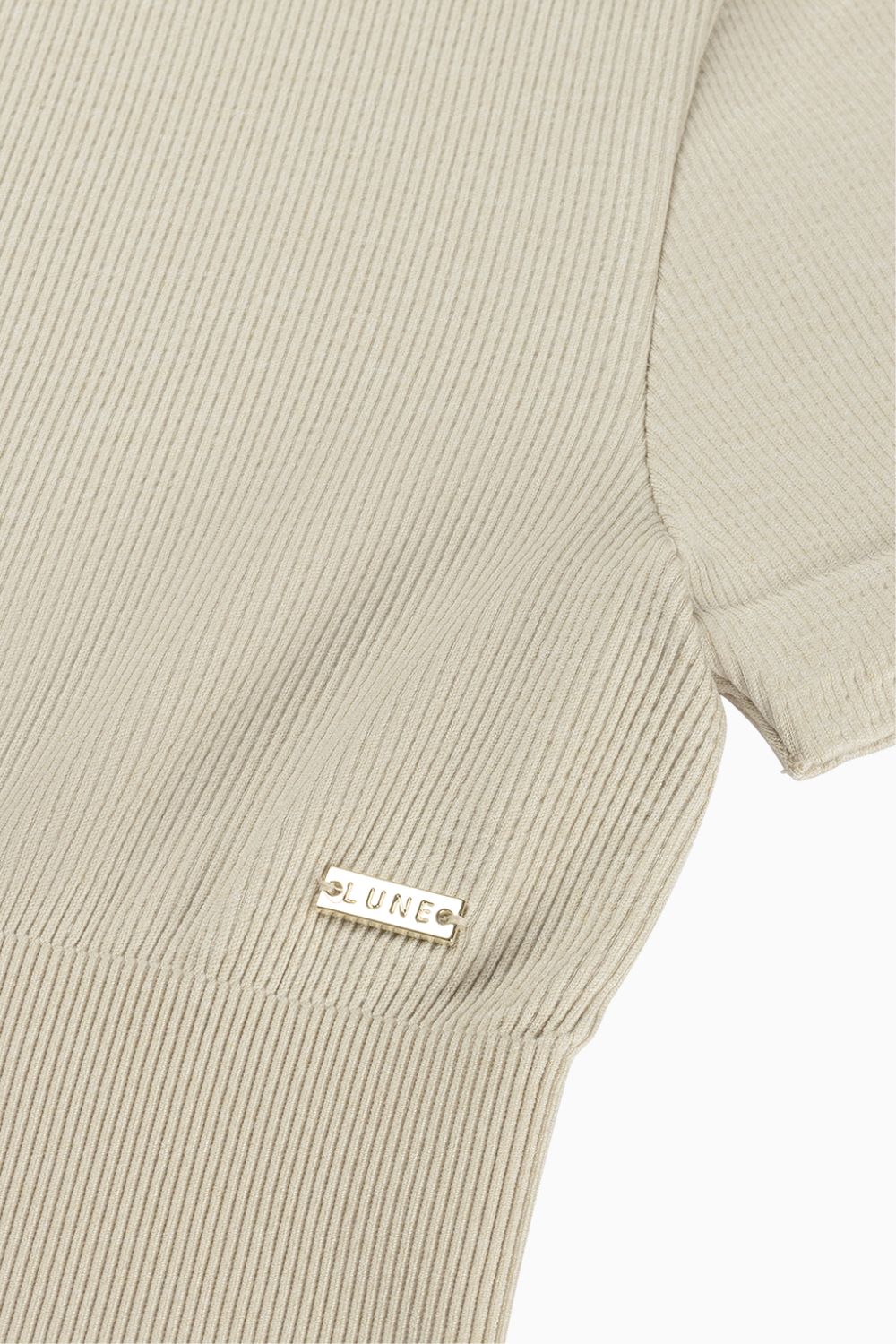 LUNA SCULPT rib shortsleeve - Brown Rice Melange