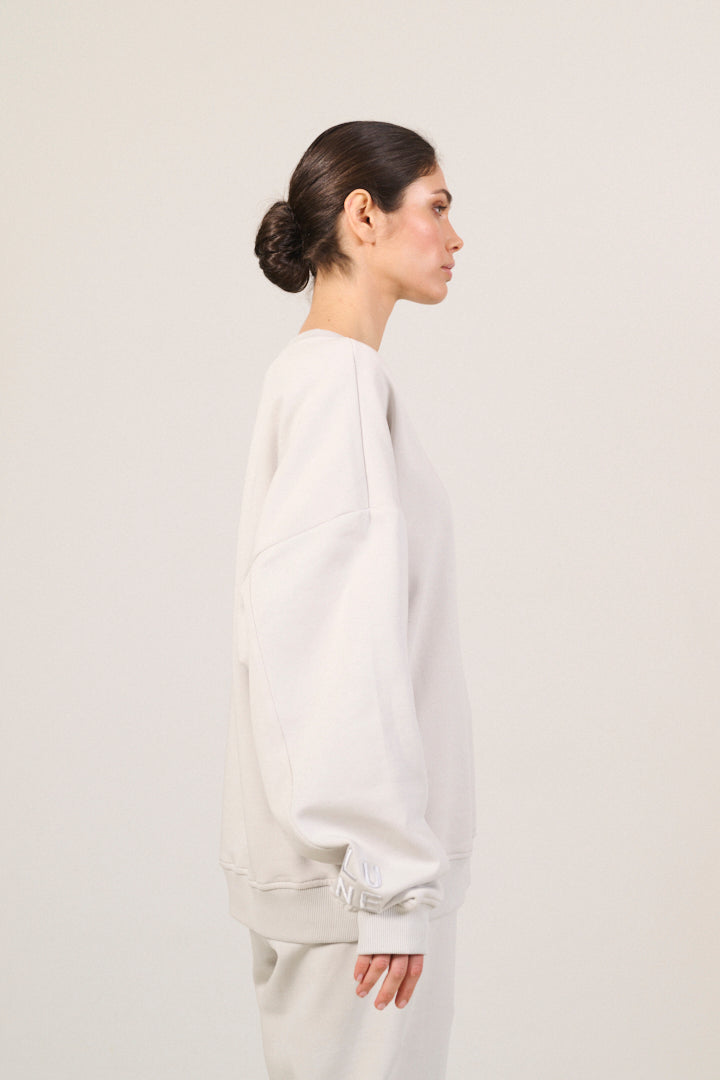 ZANE 100% ORGANIC COTTON oversized crew - Vapor Blue