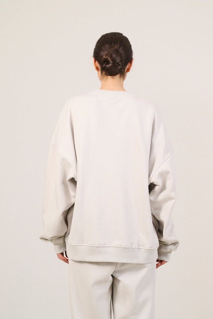 ZANE 100% ORGANIC COTTON oversized crew - Vapor Blue