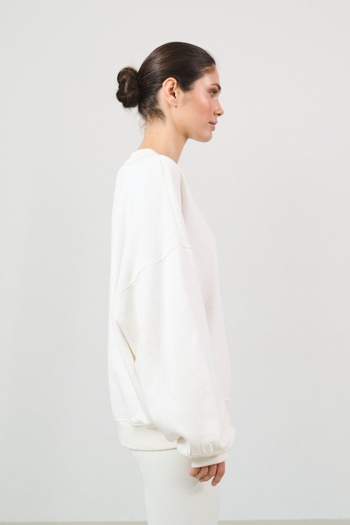 ZANE 100% ORGANIC COTTON oversized crew - Marshmellow