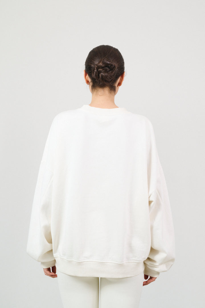 ZANE 100% ORGANIC COTTON oversized crew - Marshmellow
