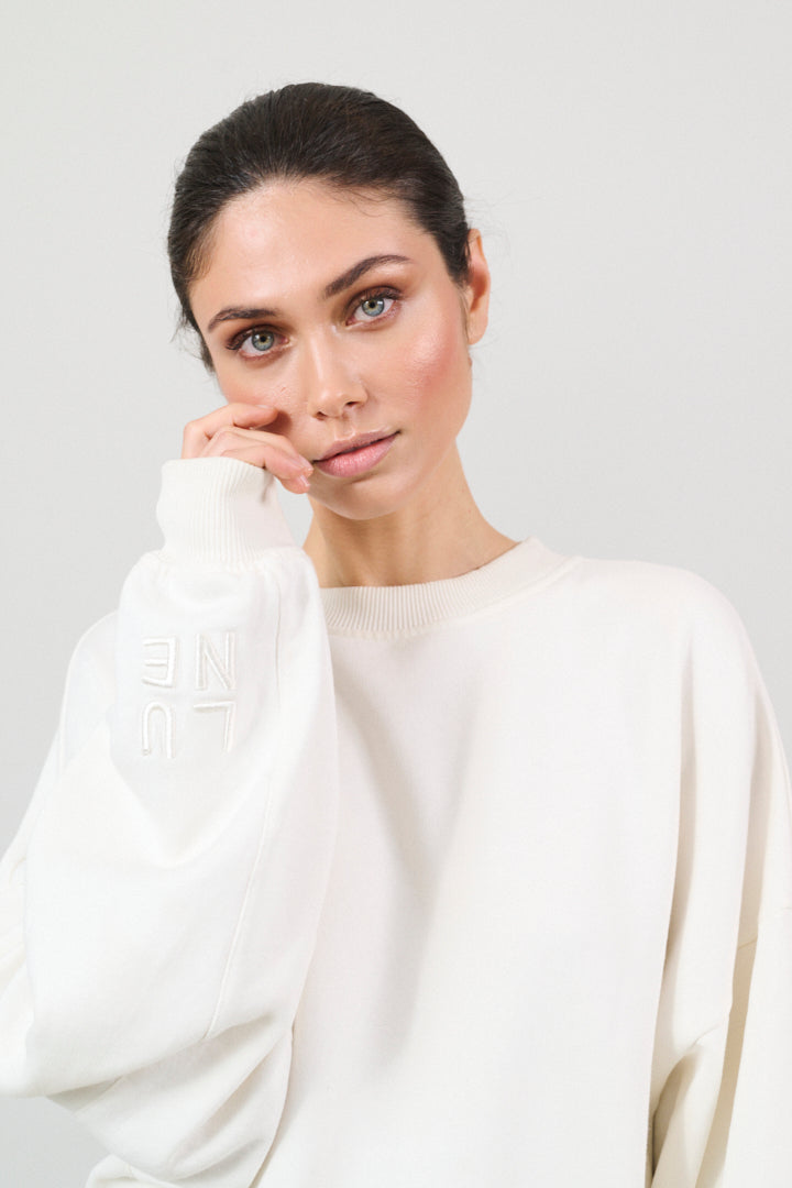 ZANE 100% ORGANIC COTTON oversized crew - Marshmellow