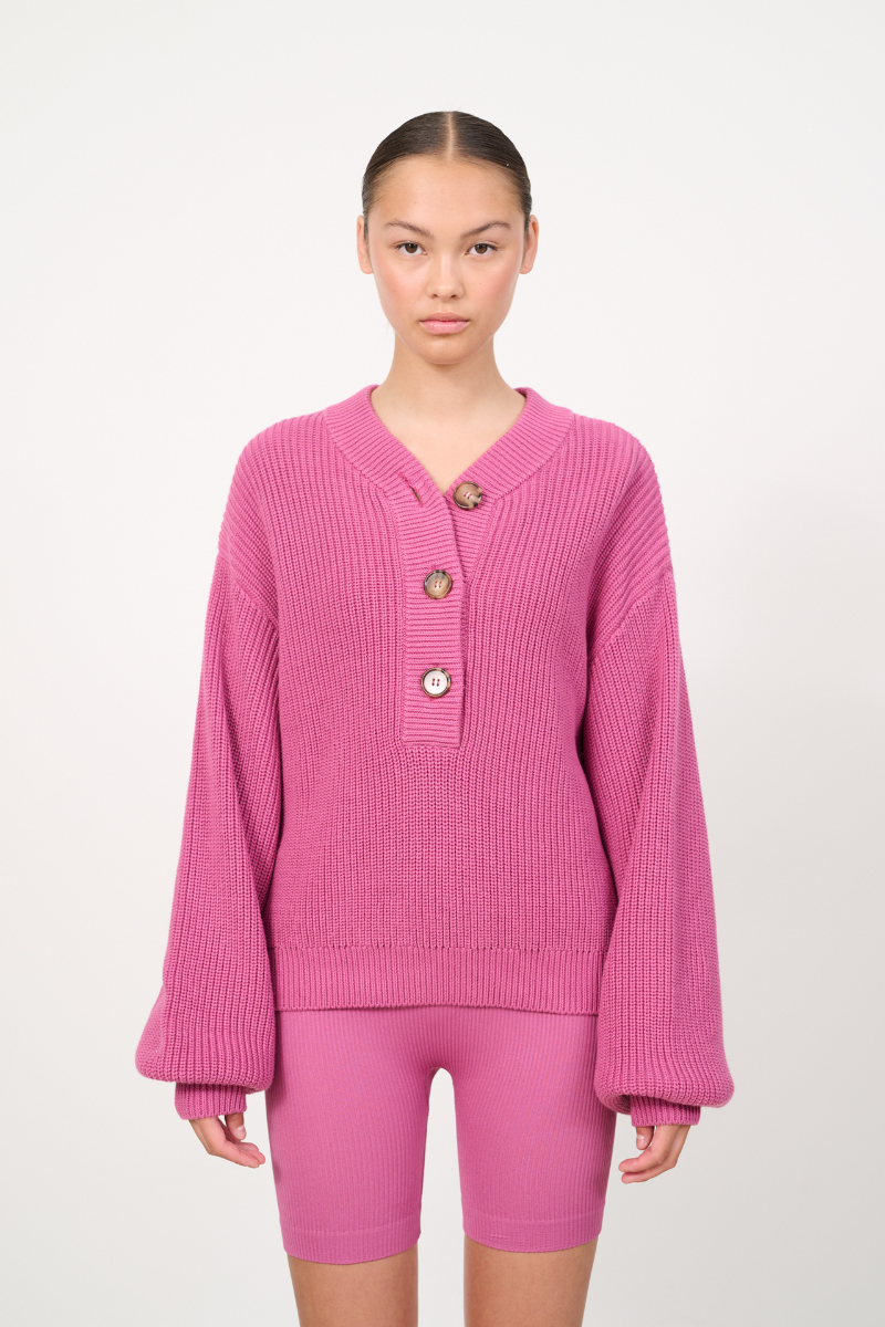 HAZEL cable knit - Red Violet