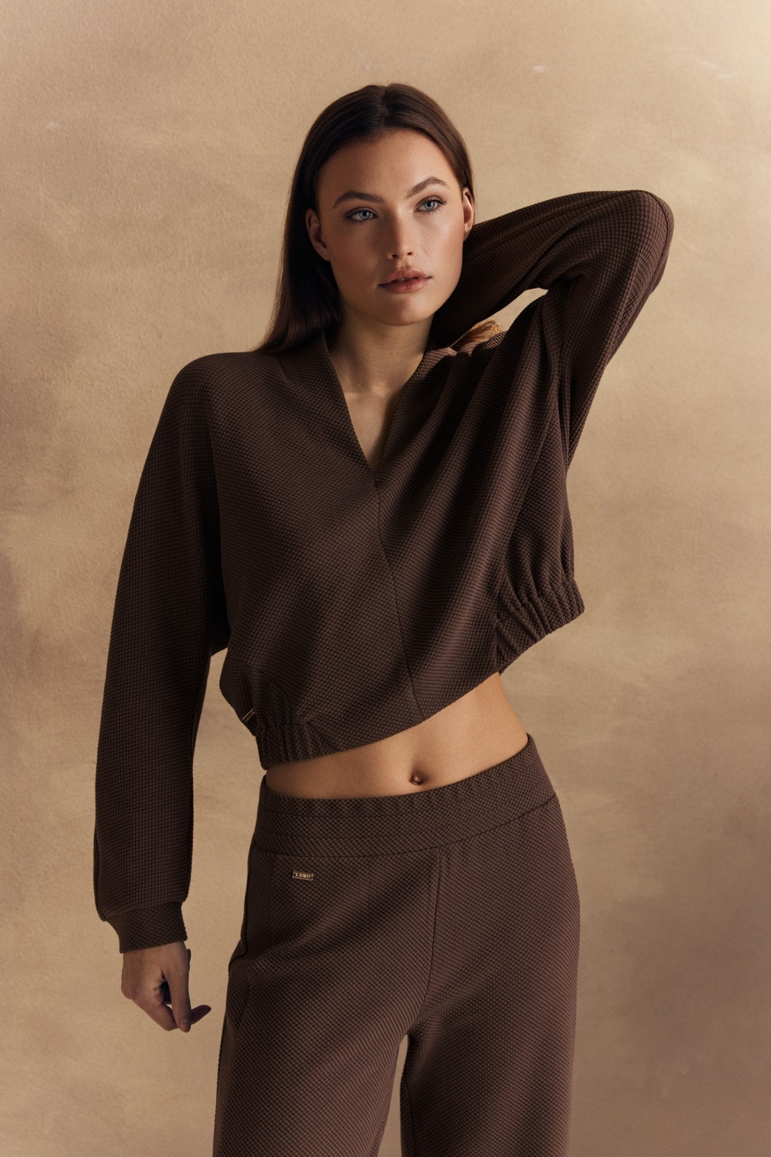 Moon V-Neck Blouse - Light Espresso