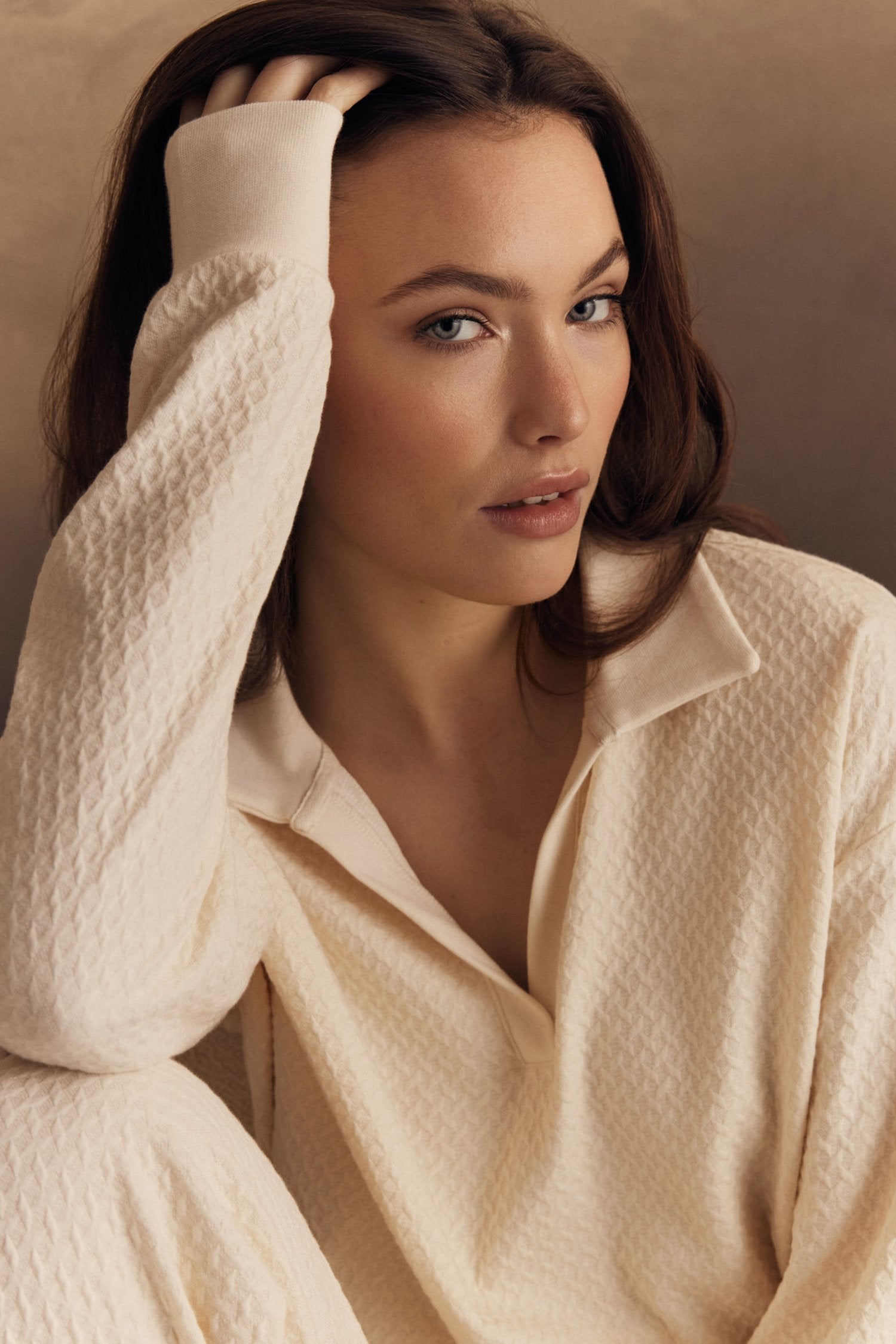 Camilla V-Neck Polo Top - Marshmellow