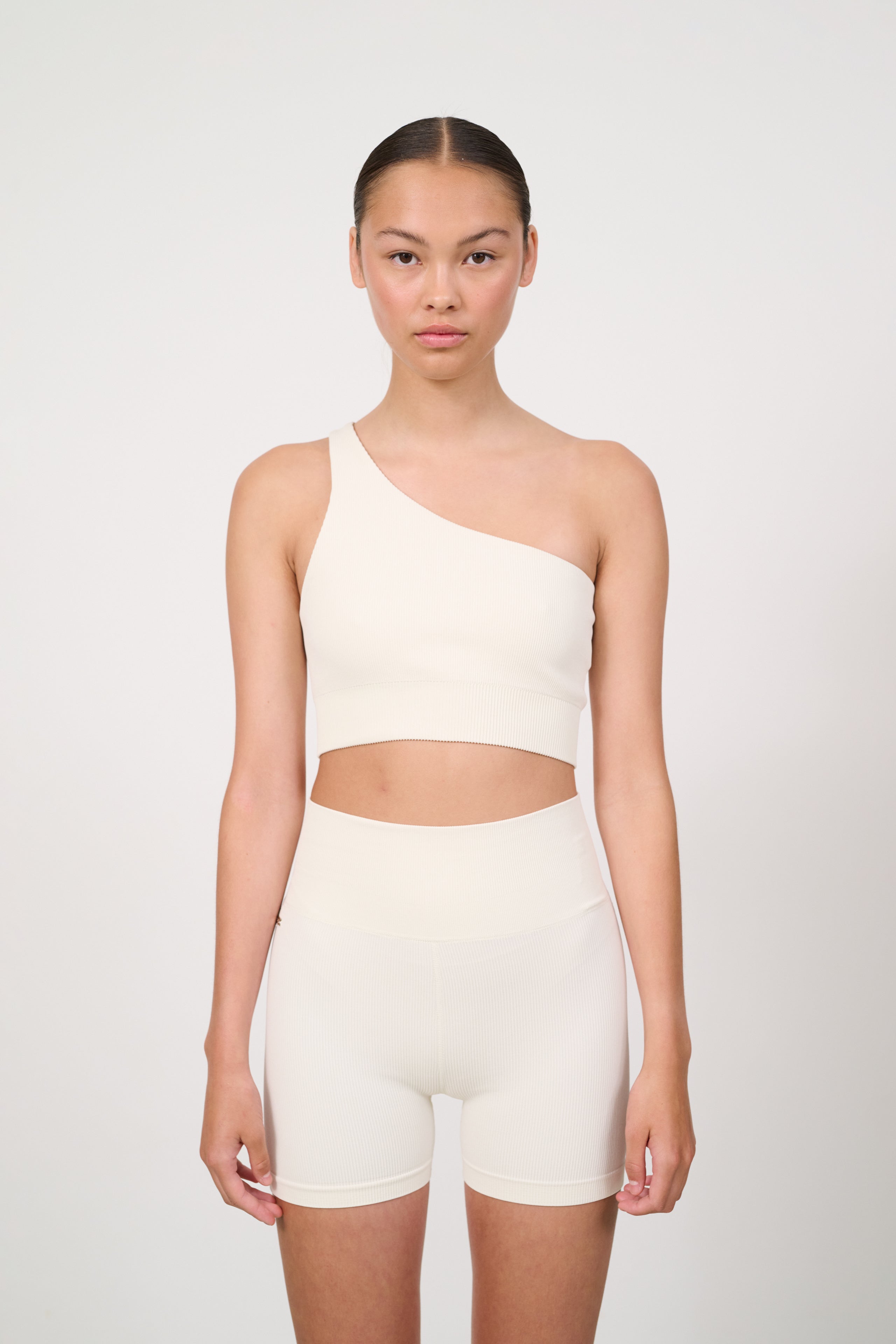 LUNA SCULPT high-waisted rib short - Marshmellow