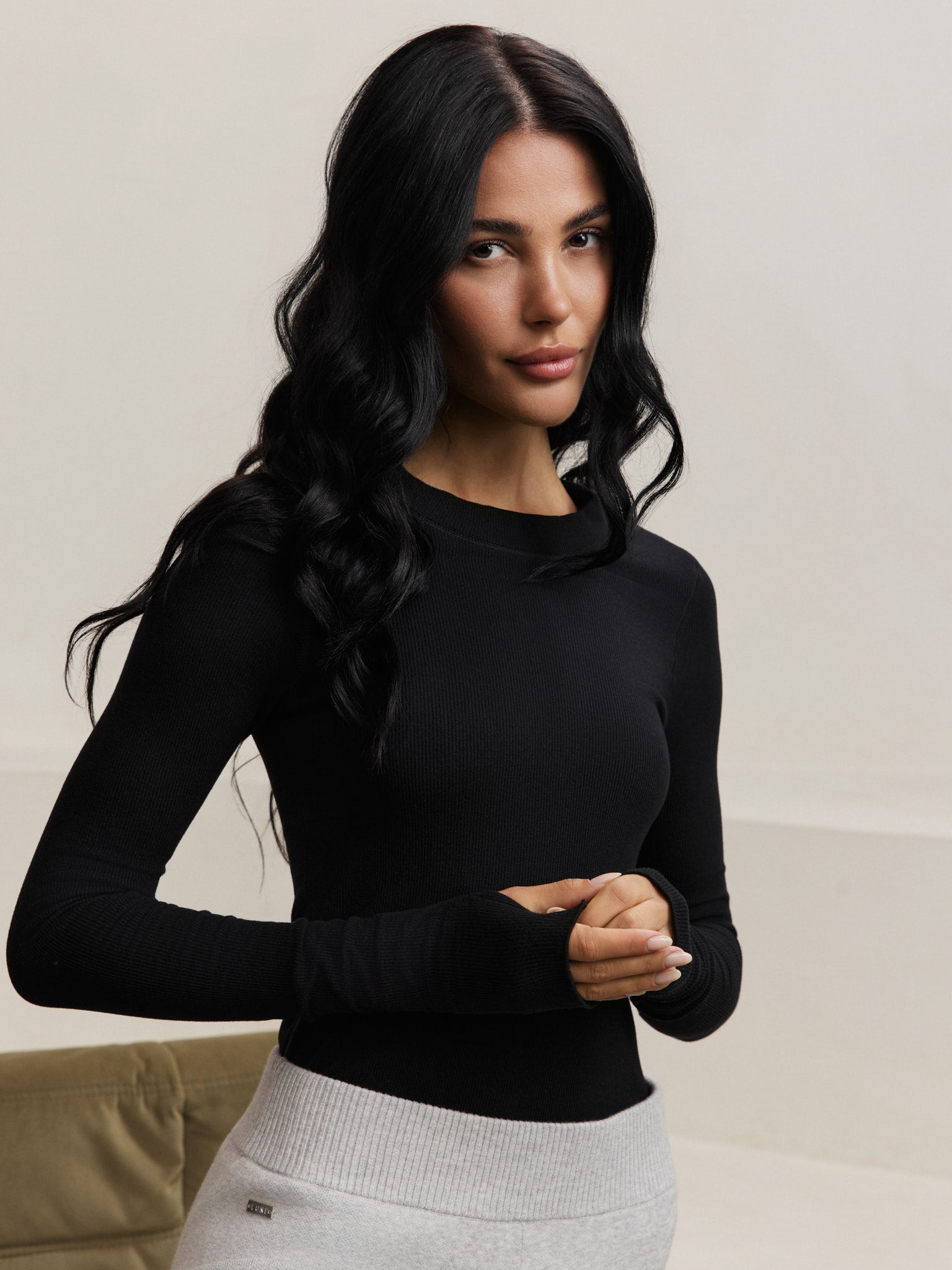 Maia Micromodal Soft Rib Longsleeve - Black
