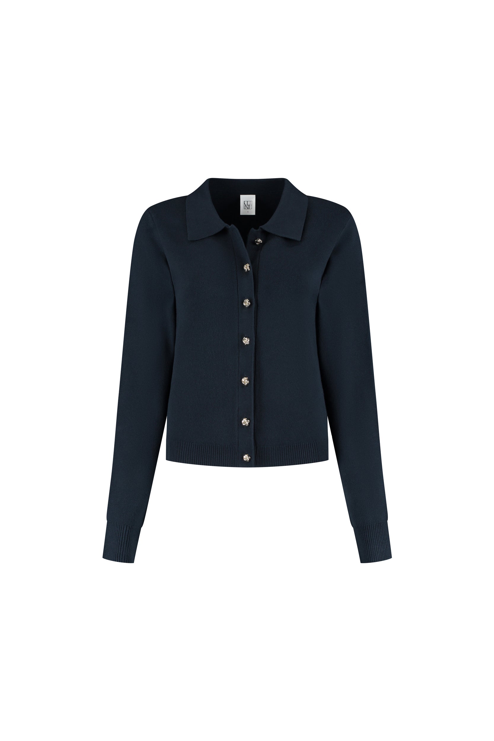 Olly Button Up Cardi - Dark Blue