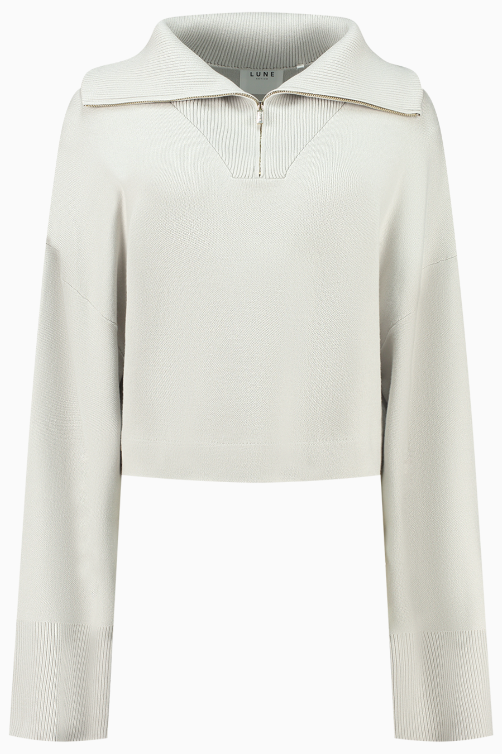 OLLY half zip knit cropped sweater - Vapor Blue