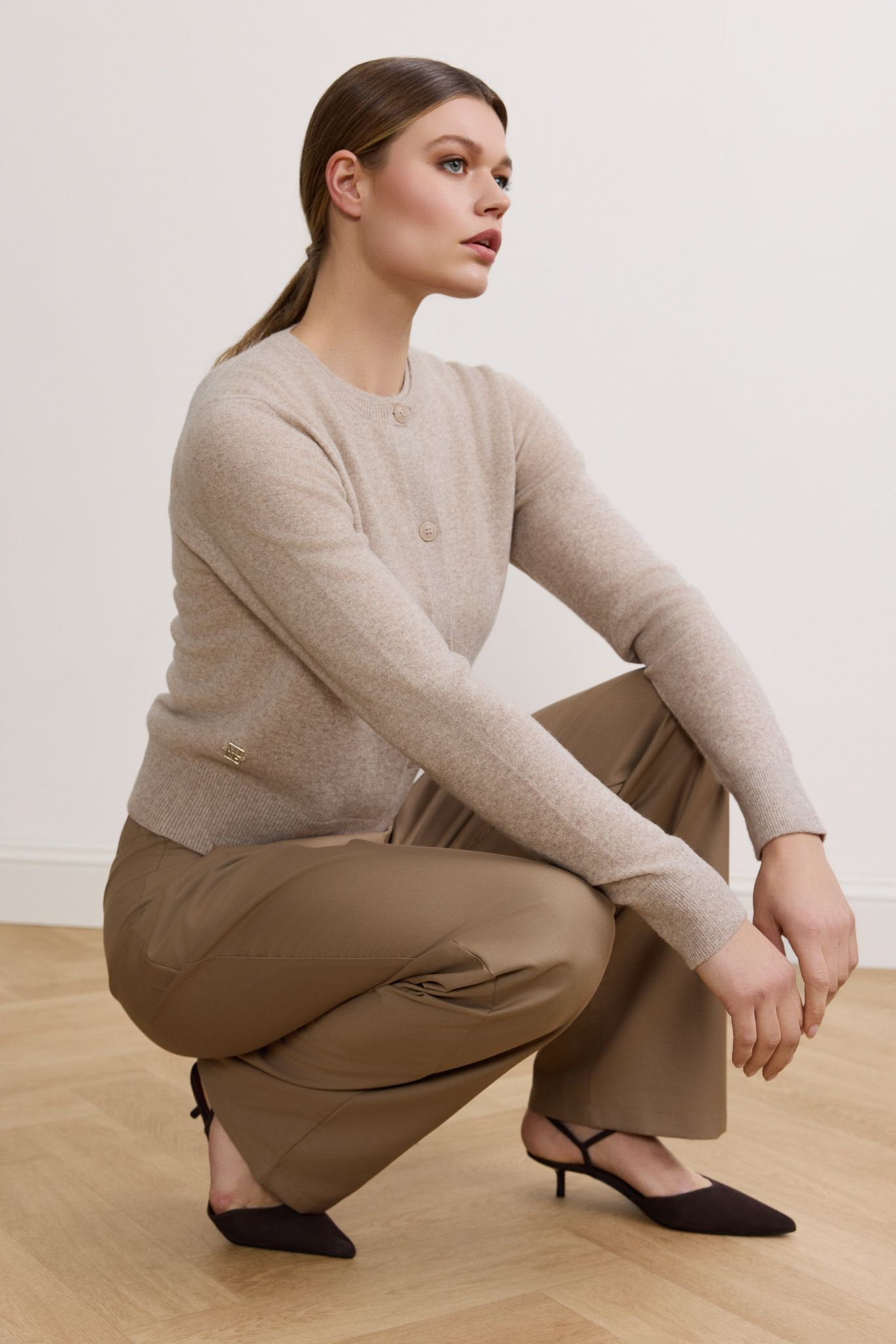 LANA cashmere cardigan - Beige Melange