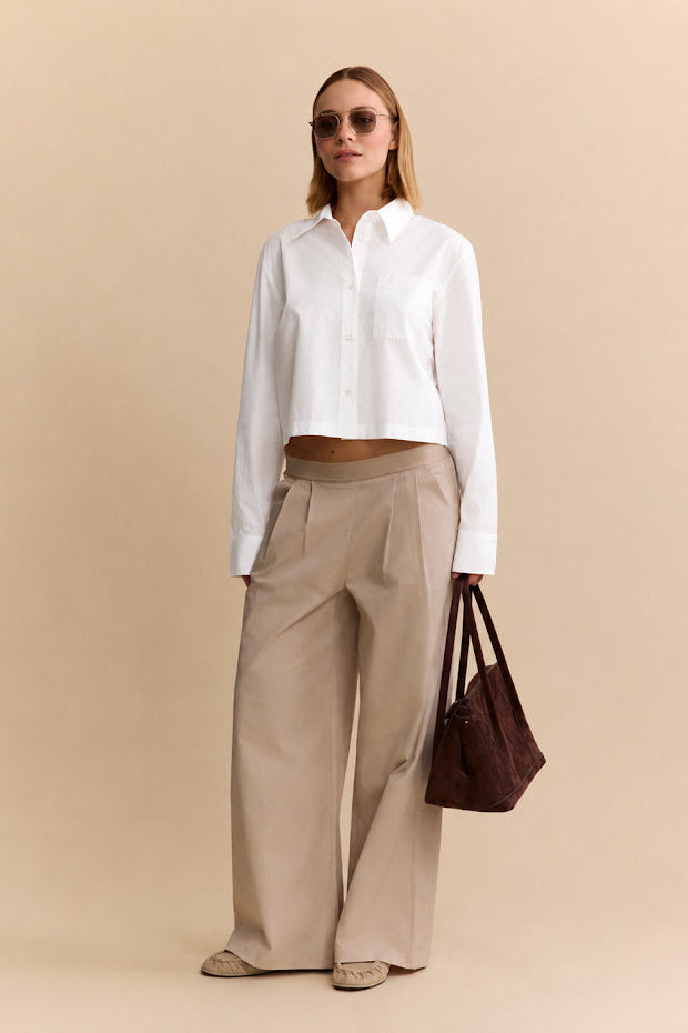 Jordie Cropped Blouse - White