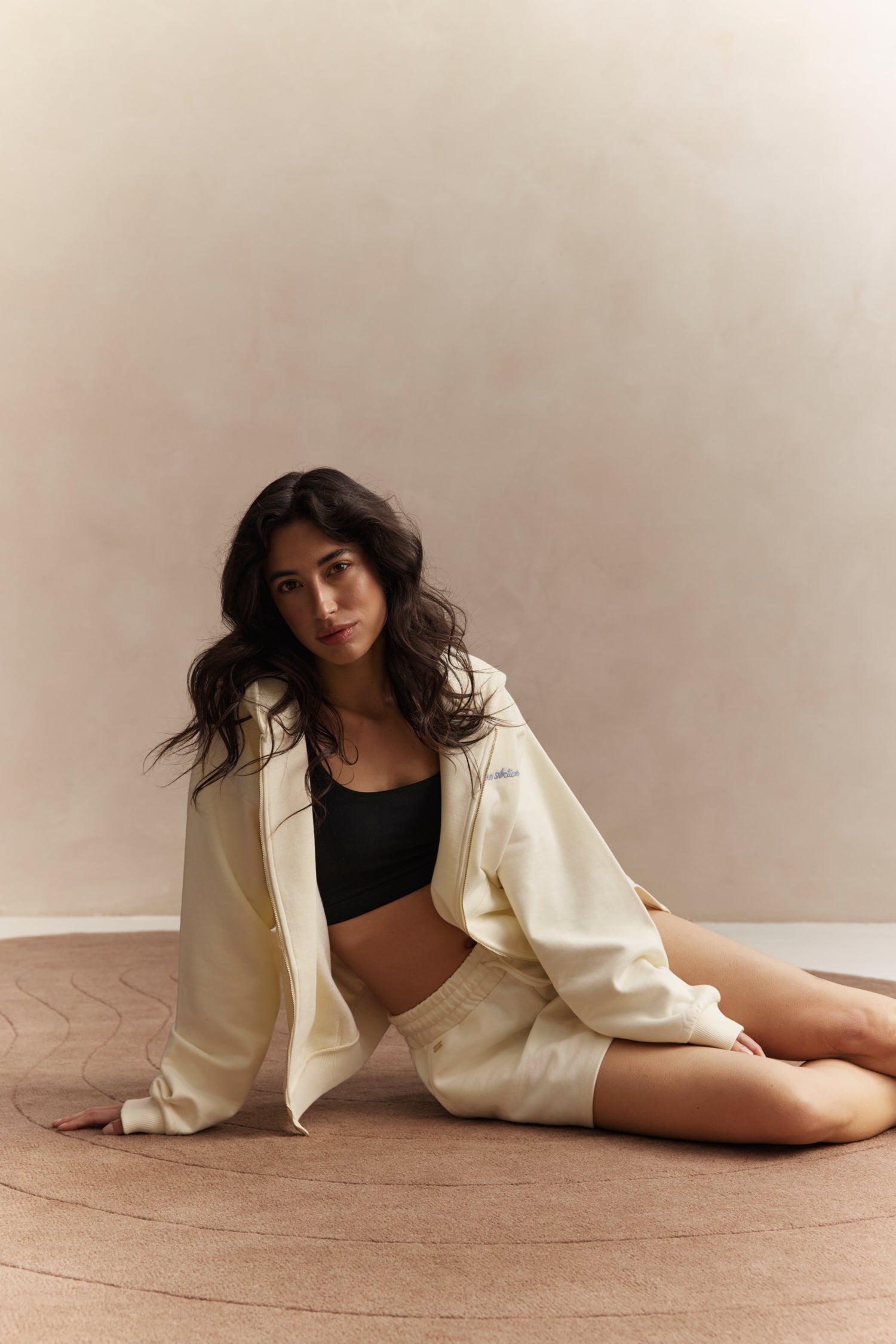 Zoya Zip Up Hoodie Sweatshirt - Marshmellow