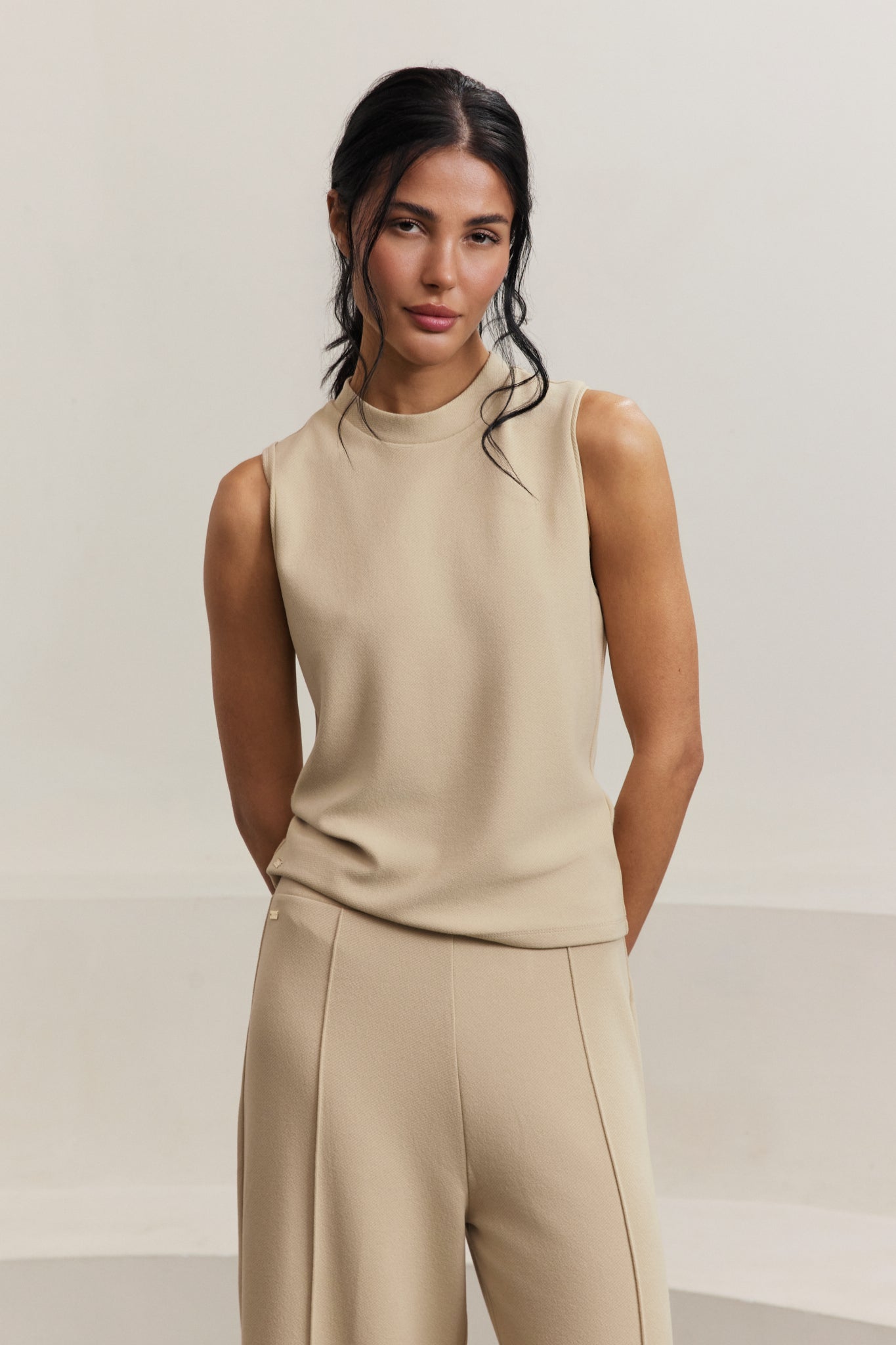 Forest Sleeveless Top - Champagne