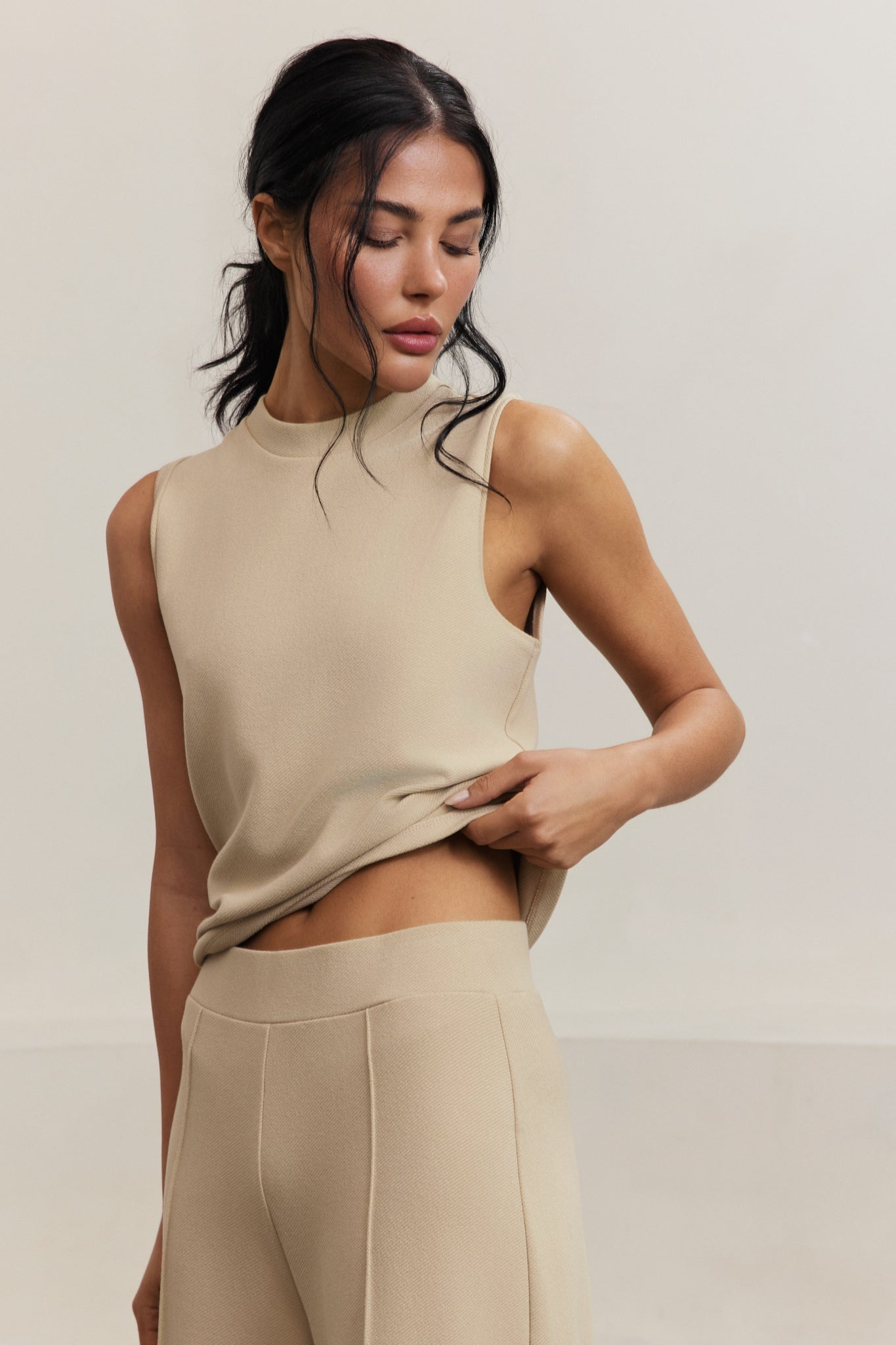 Forest Sleeveless Top - Champagne