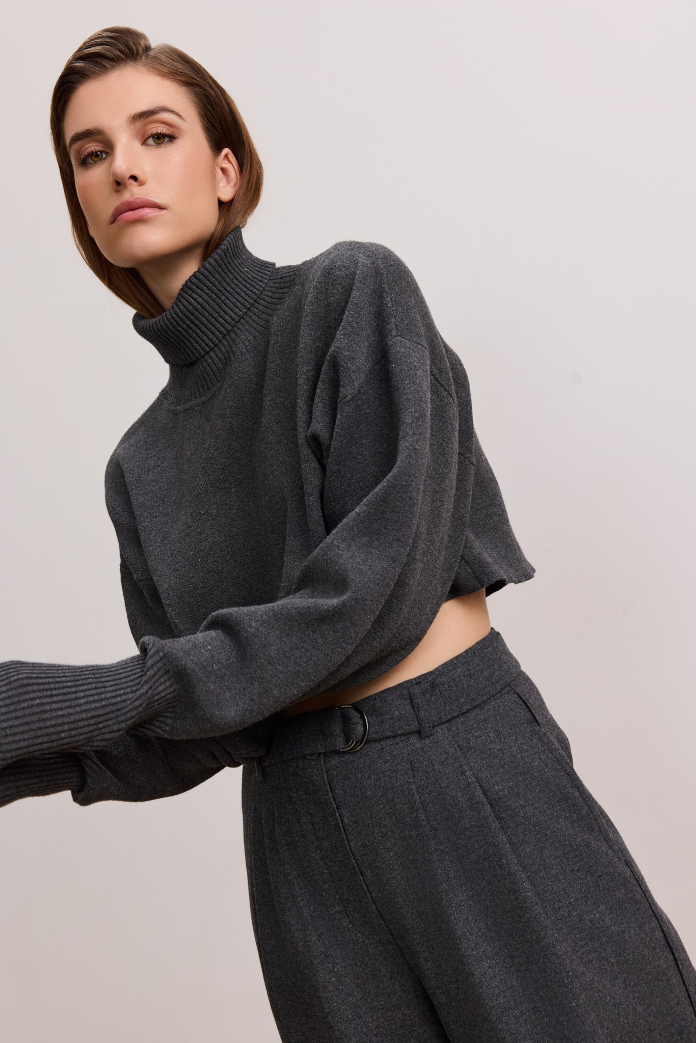 OLLY cropped sweater Dark Grey