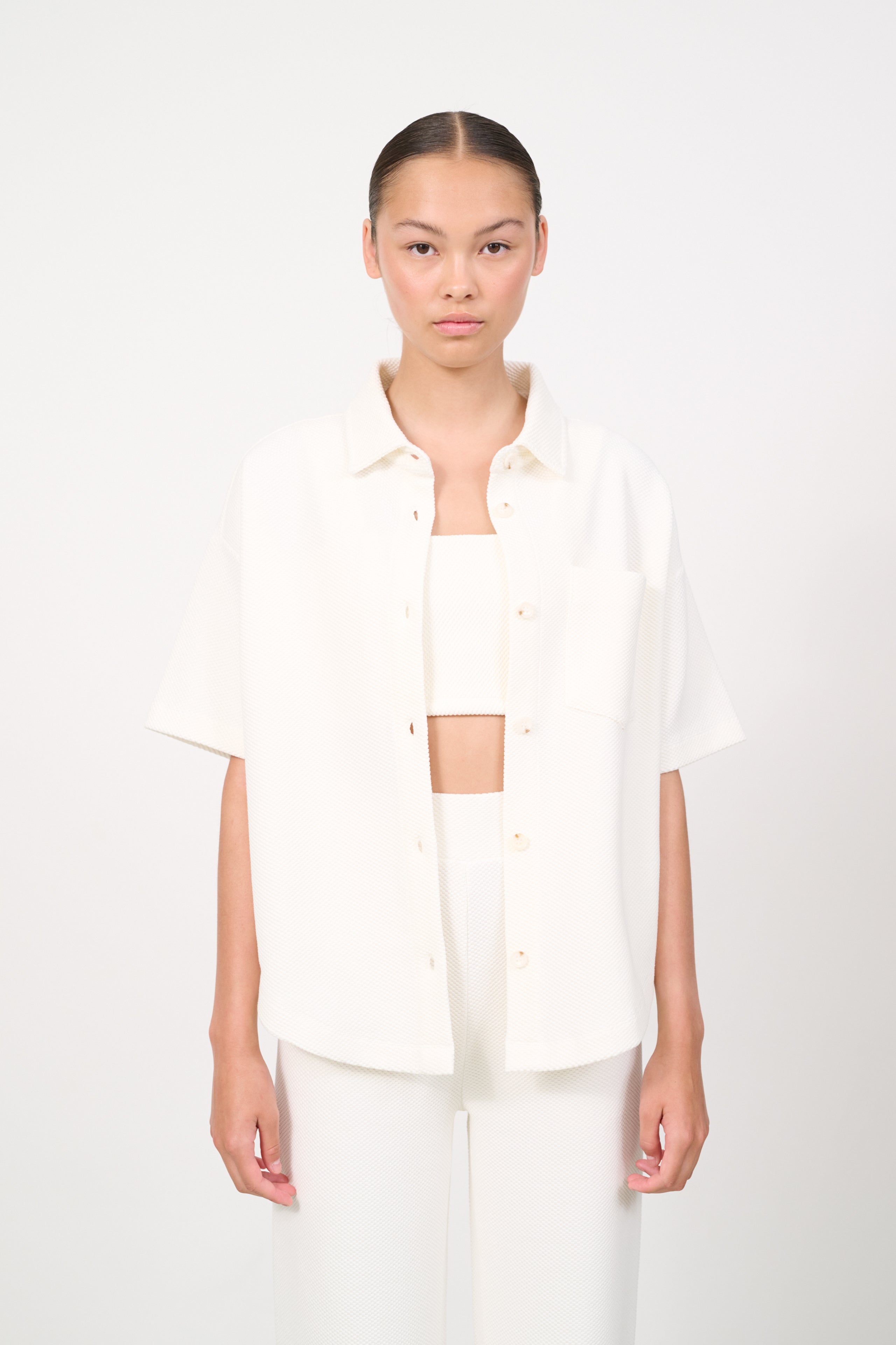 MOON CLASSIC structured boxy blouse - Marshmellow