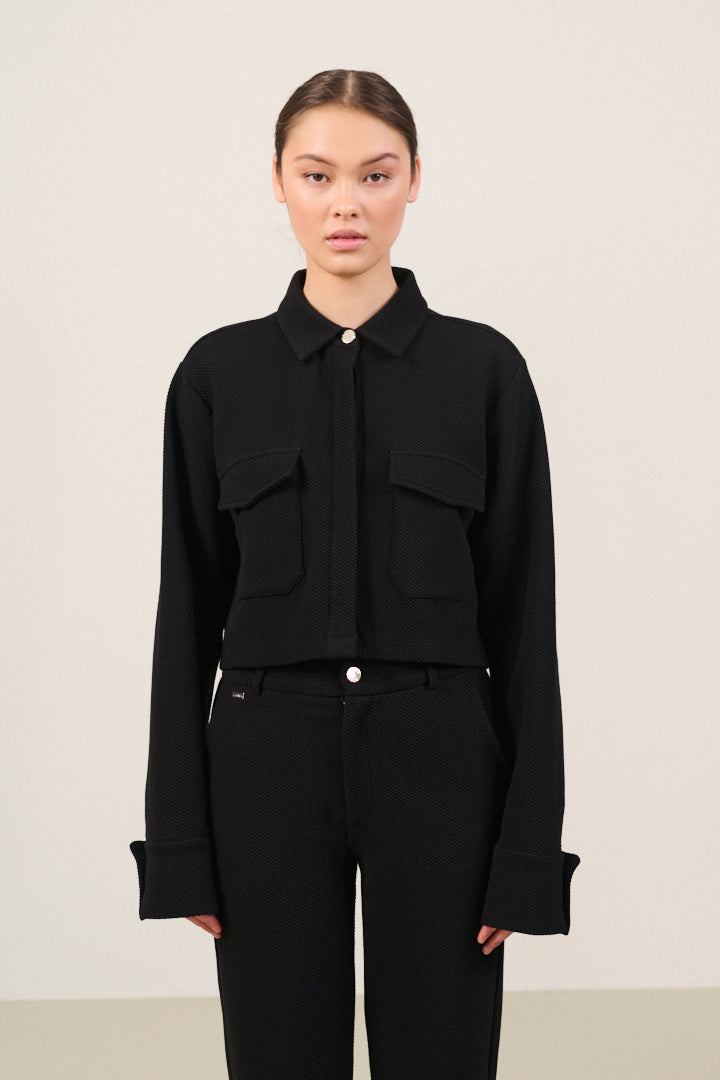 Moon Classic Short Blouse - Black