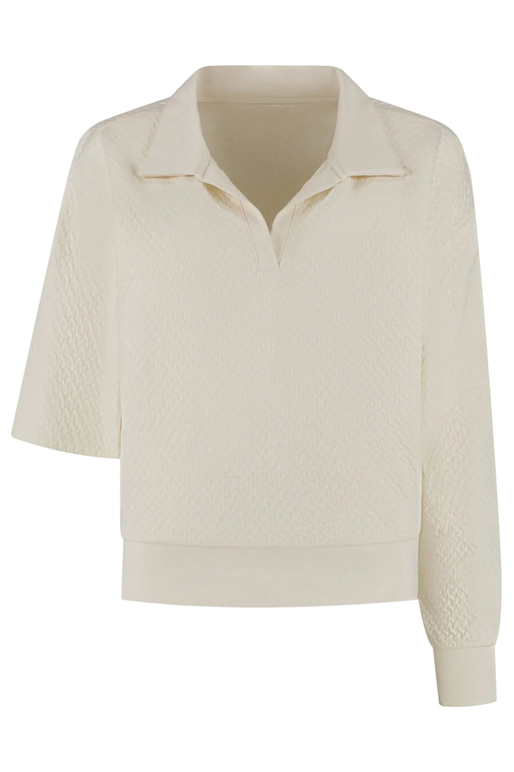 Camilla V-Neck Polo Top - Marshmellow