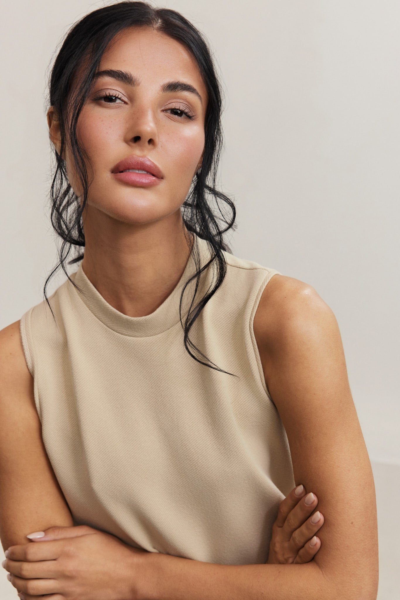 Forest Sleeveless Top - Champagne