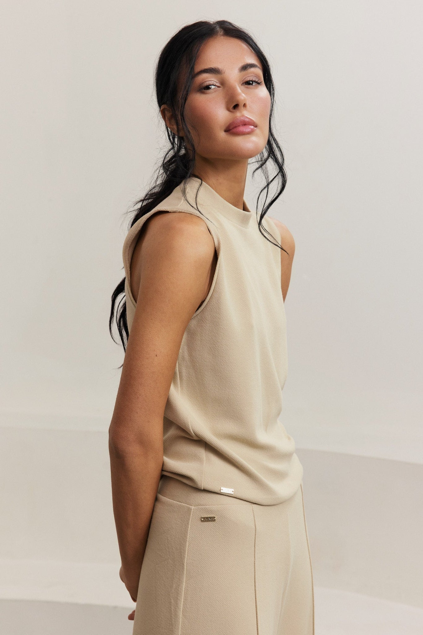 Forest Sleeveless Top - Champagne