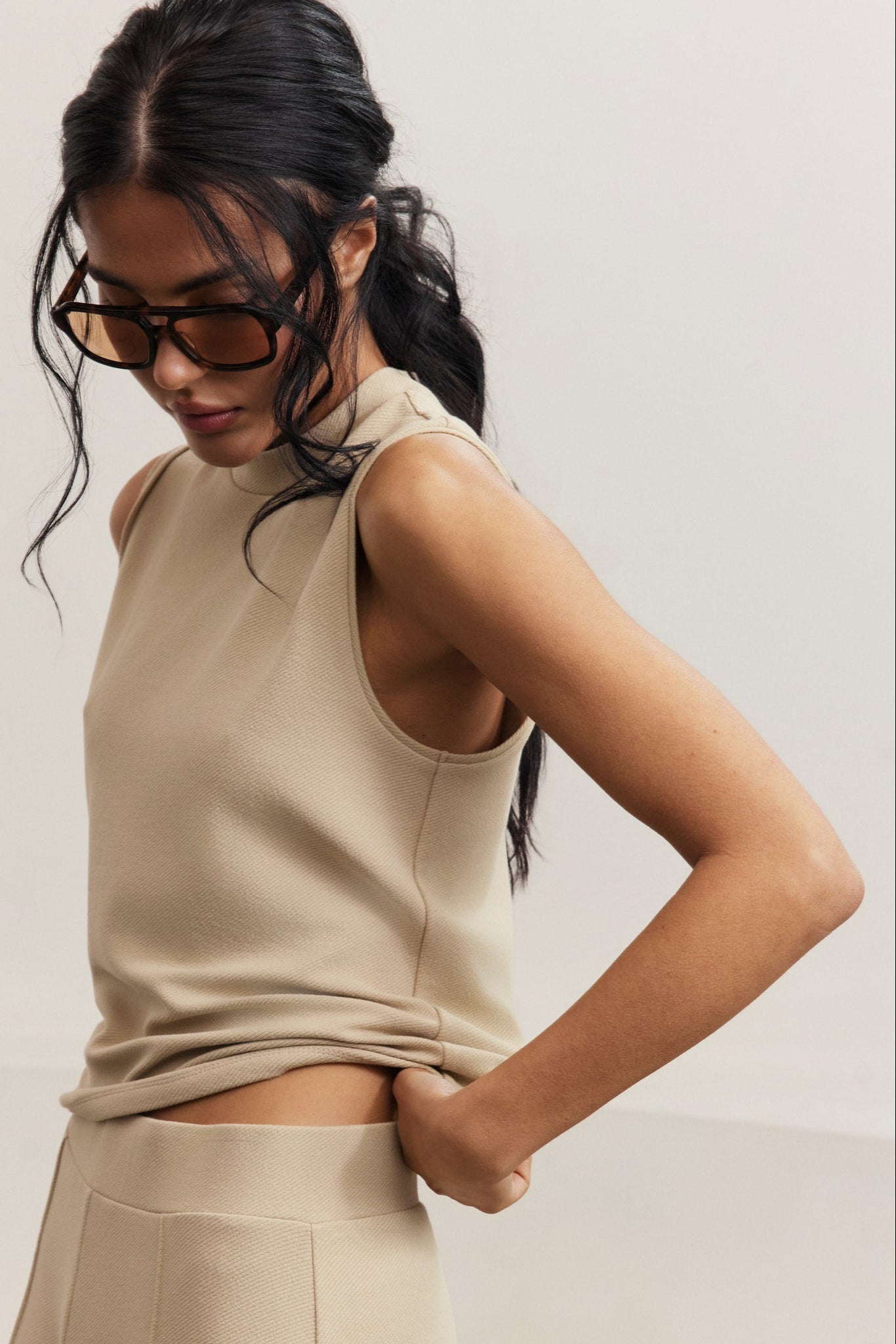 Forest Sleeveless Top - Champagne