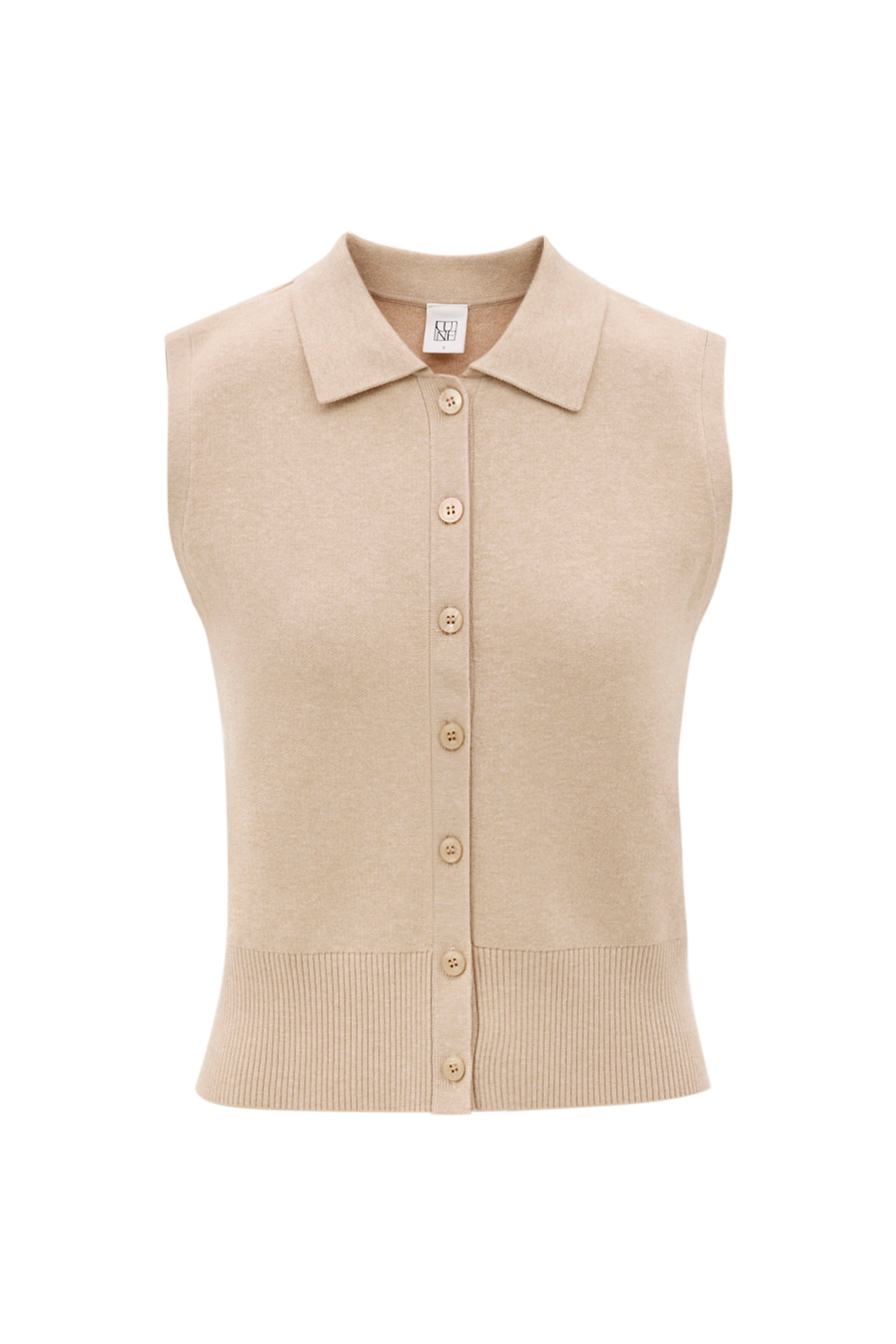 OLLY sleeveless cardigan - Beige Melange