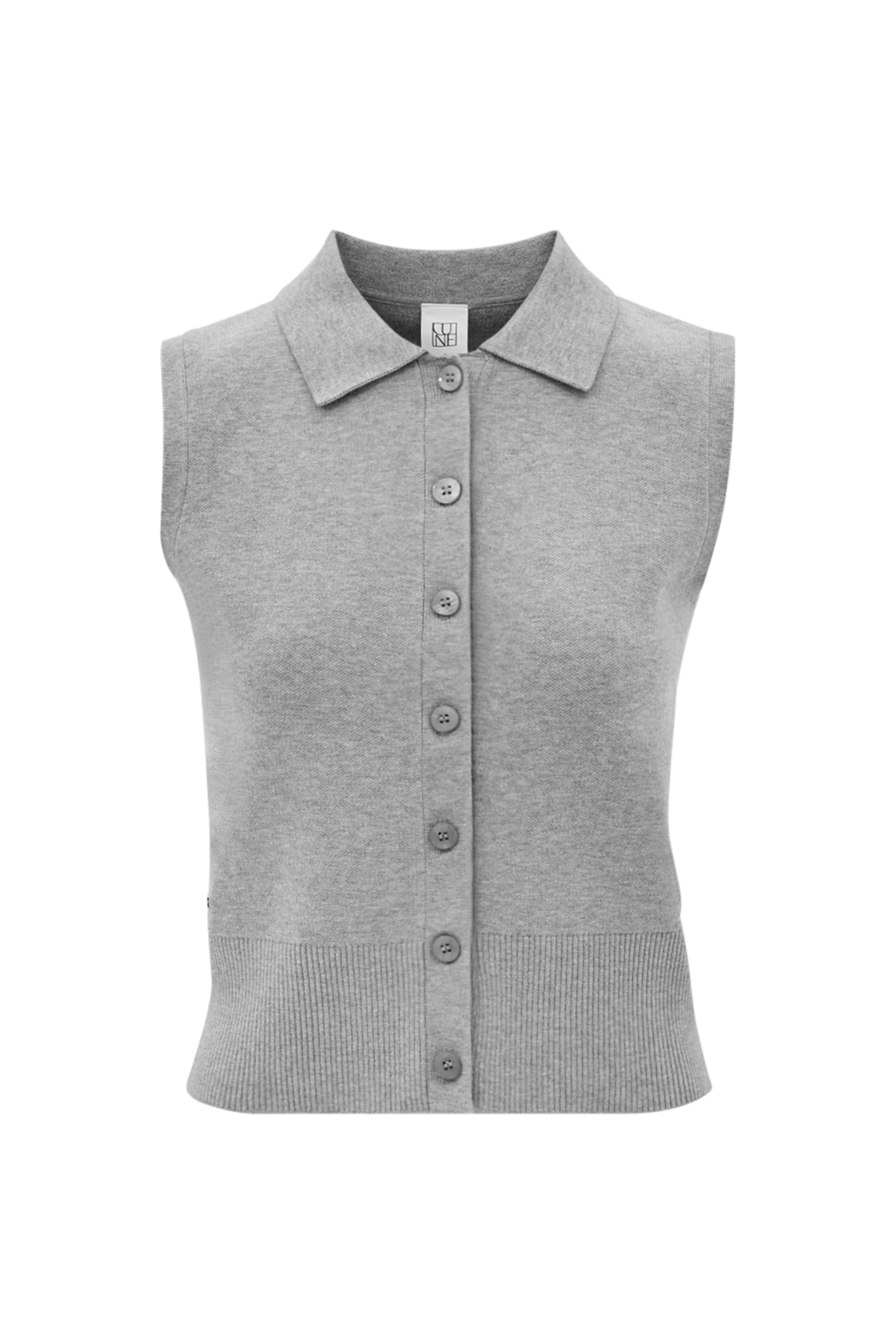 OLLY sleeveless cardigan - Grey Melange