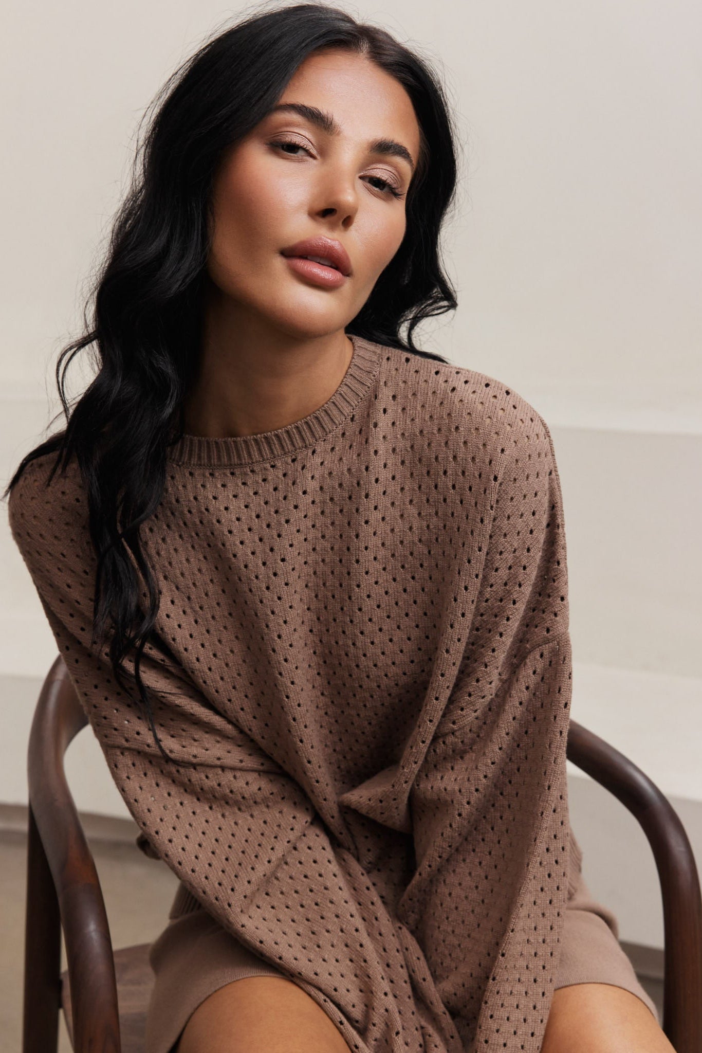 Olly Crochet Sweater - Light Toffee