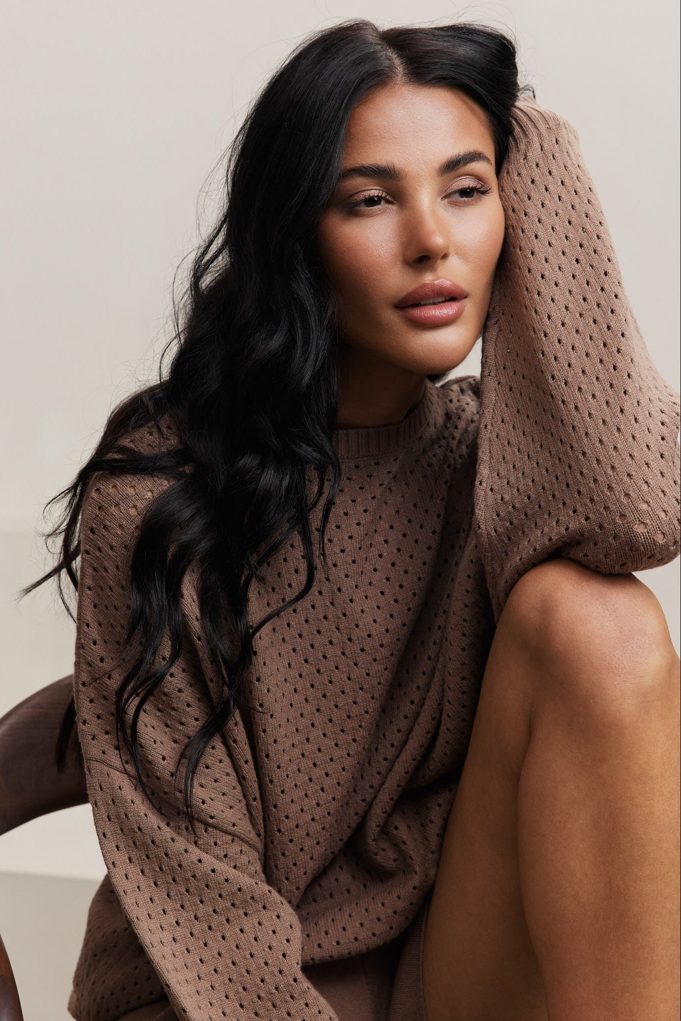 Olly Crochet Sweater - Light Toffee