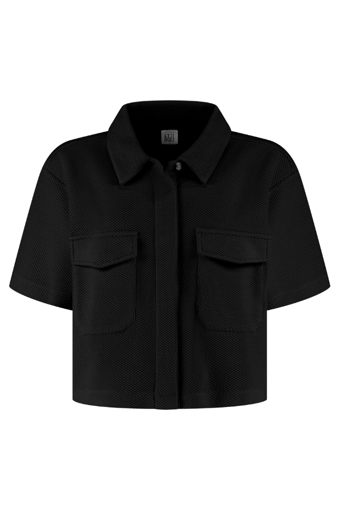 Moon Short Sleeve Blouse - Black