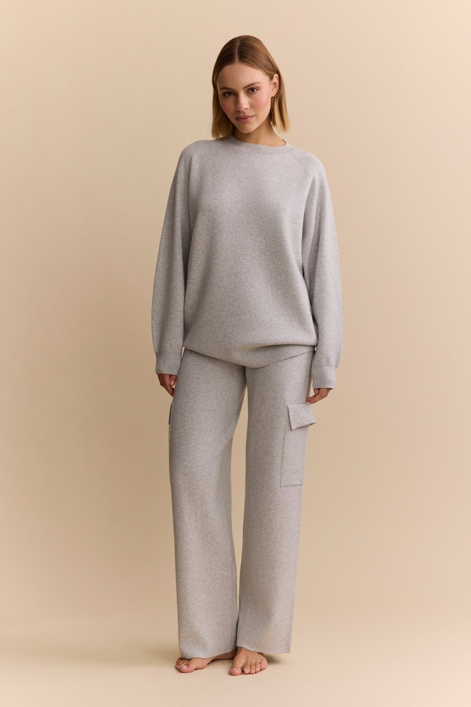 Olly Cargo Pants - Grey Melange