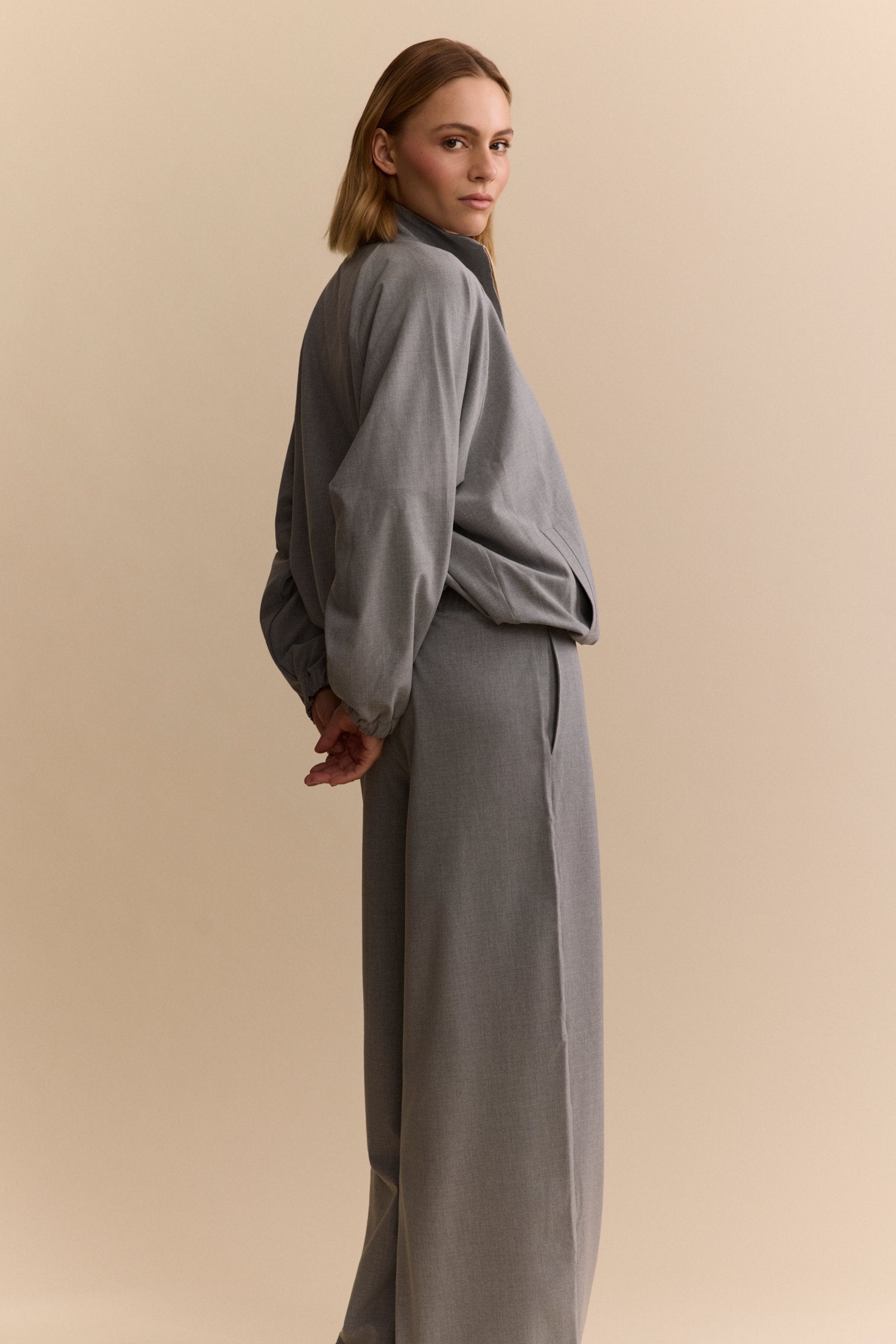 Lisa Track Jacket - Grey Melange
