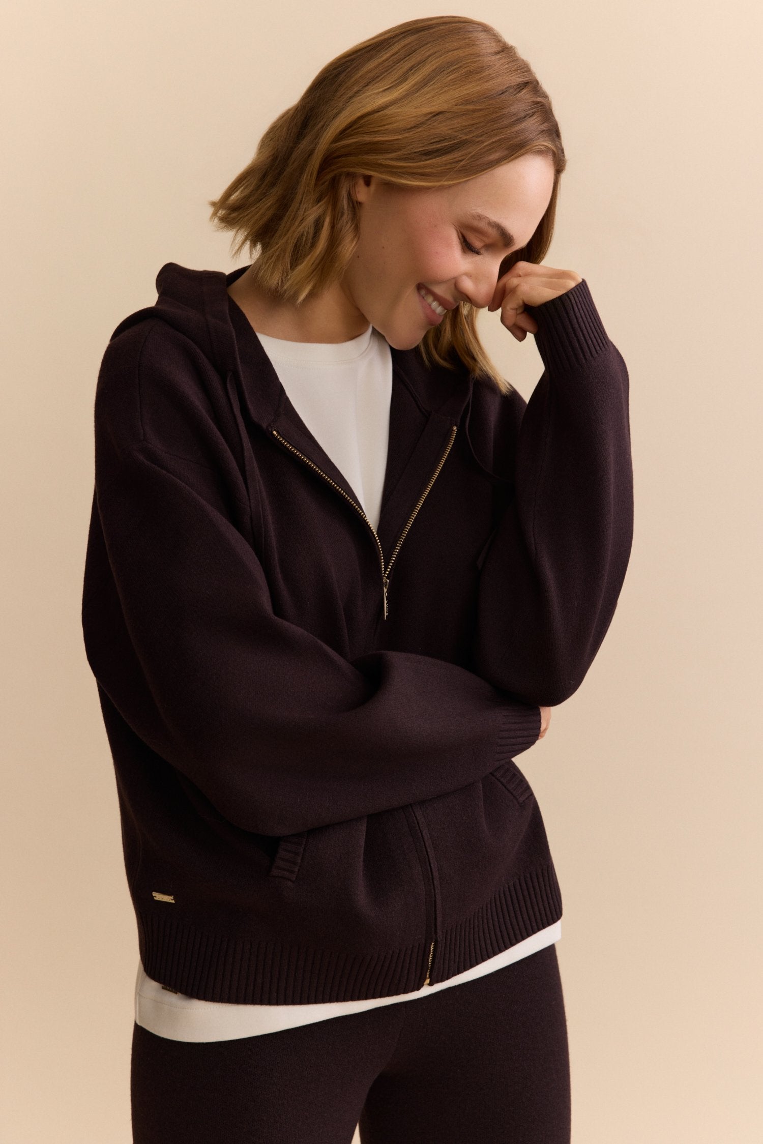 Olly Zip Up Hoodie - Dark Espresso