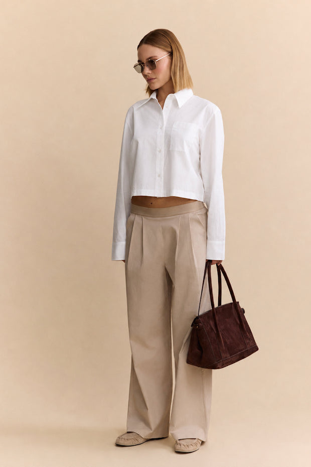 Jordie Cropped Blouse - White