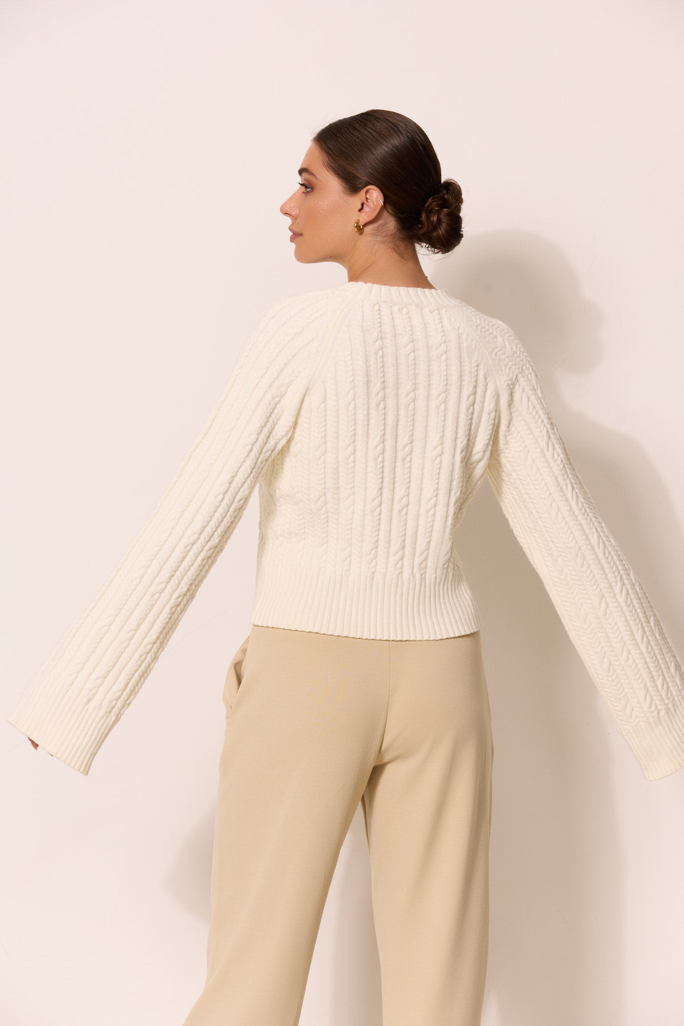 BLAKE cable knit crewneck sweater - Marshmellow