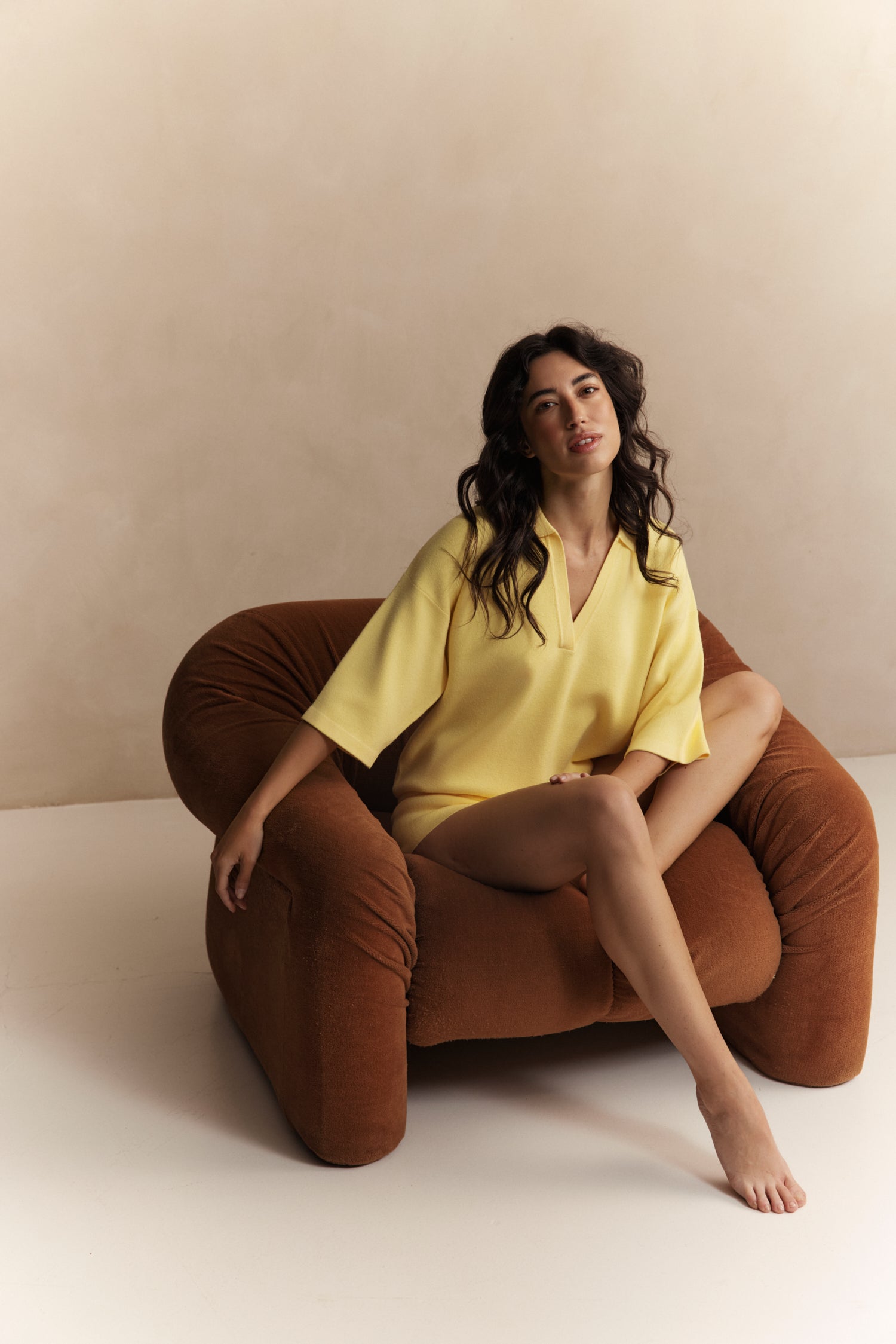 Olly V Neck Top - Vanilla