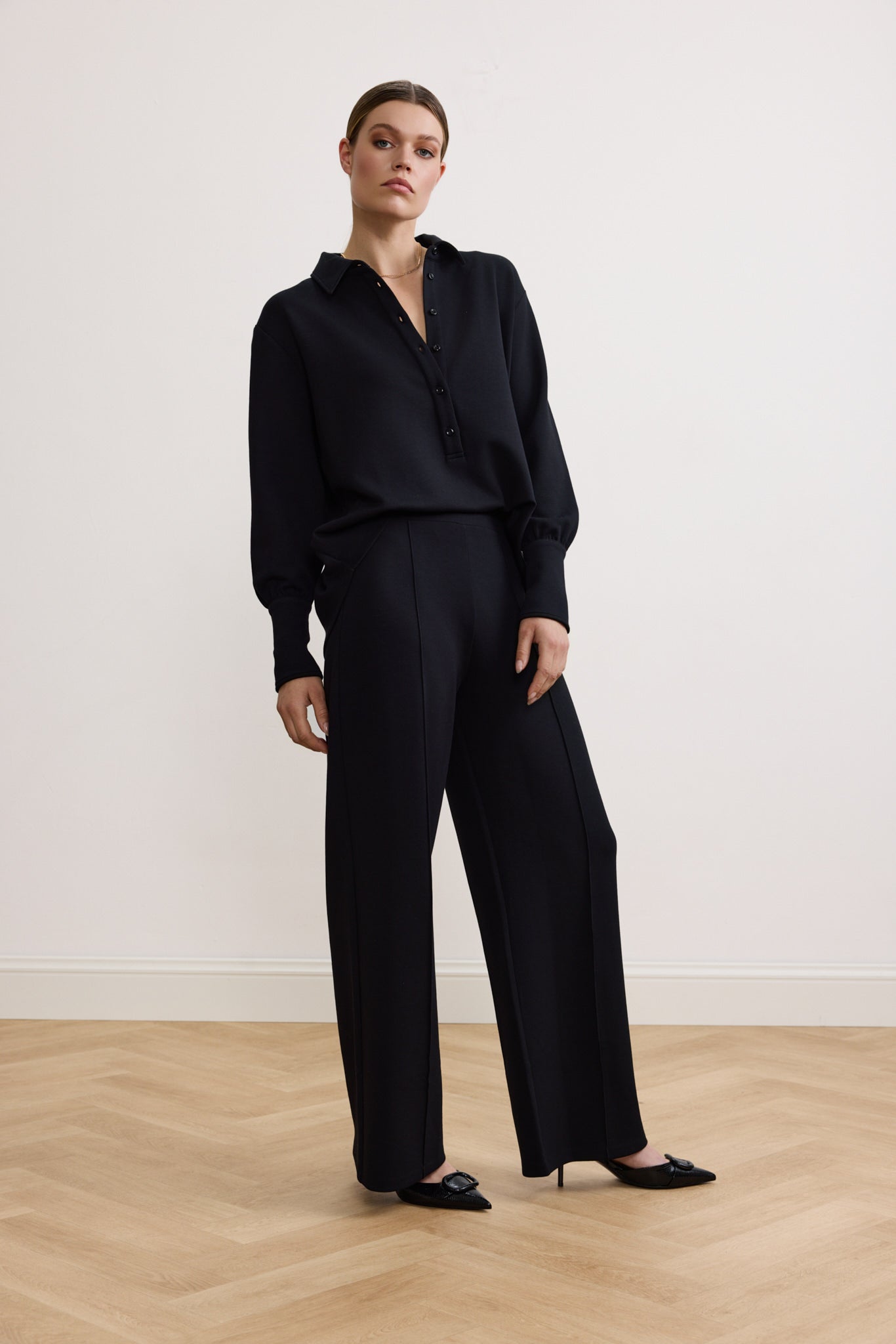Eva Wide Leg Pants - Black