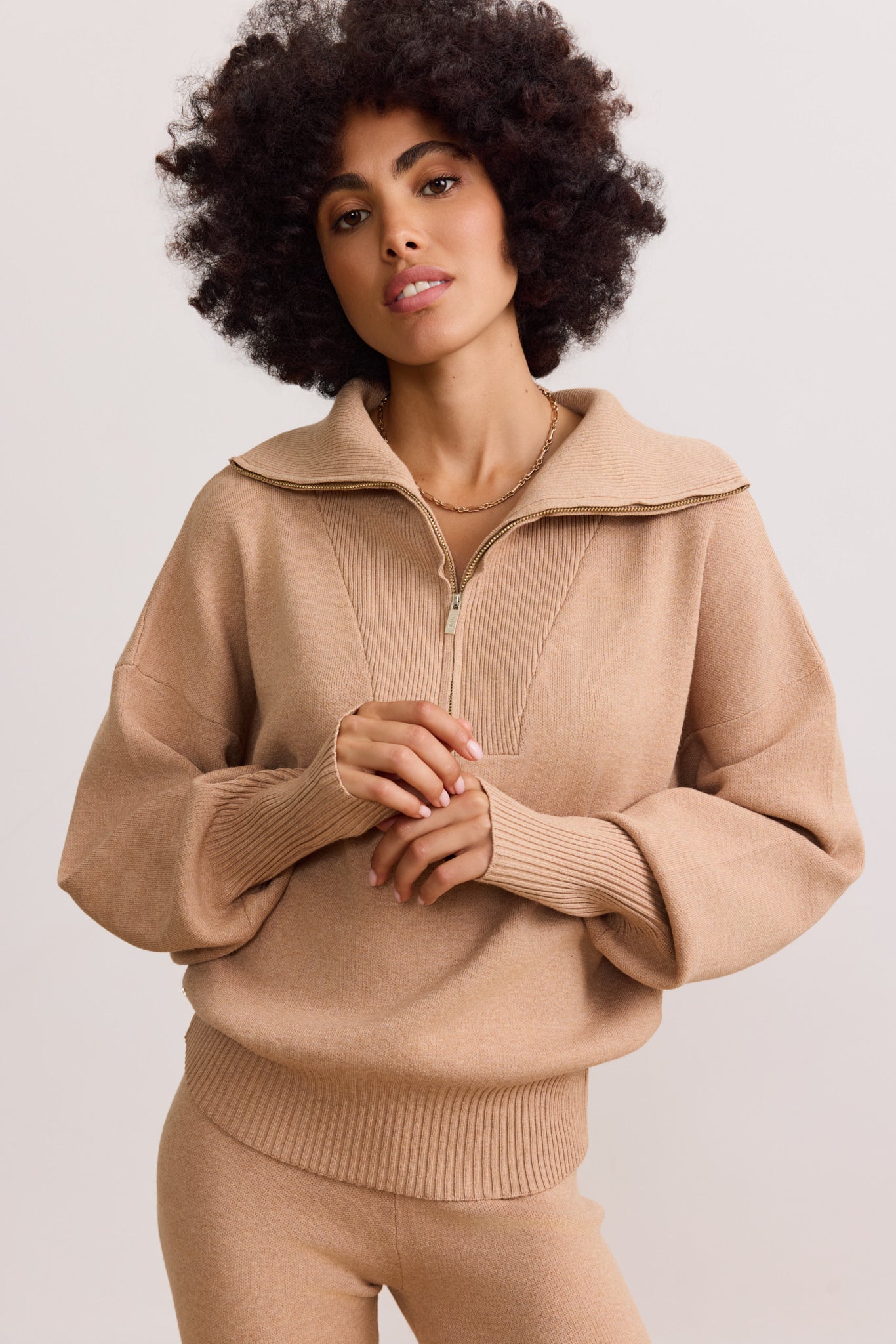 OLLY half zip knit sweater - Marshmellow