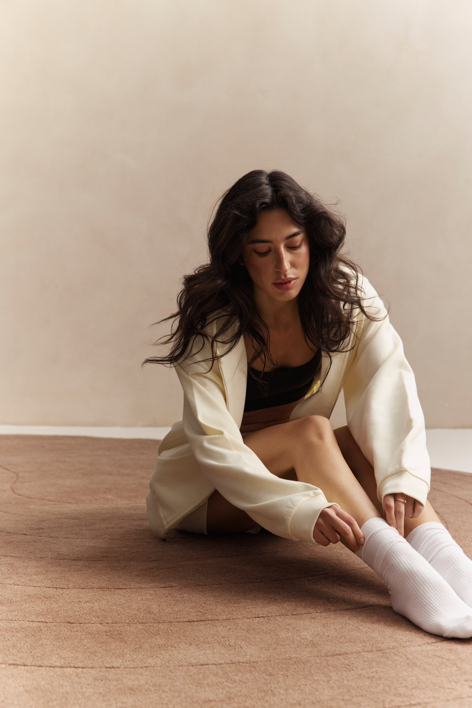Zoya Zip Up Hoodie Sweatshirt - Marshmellow