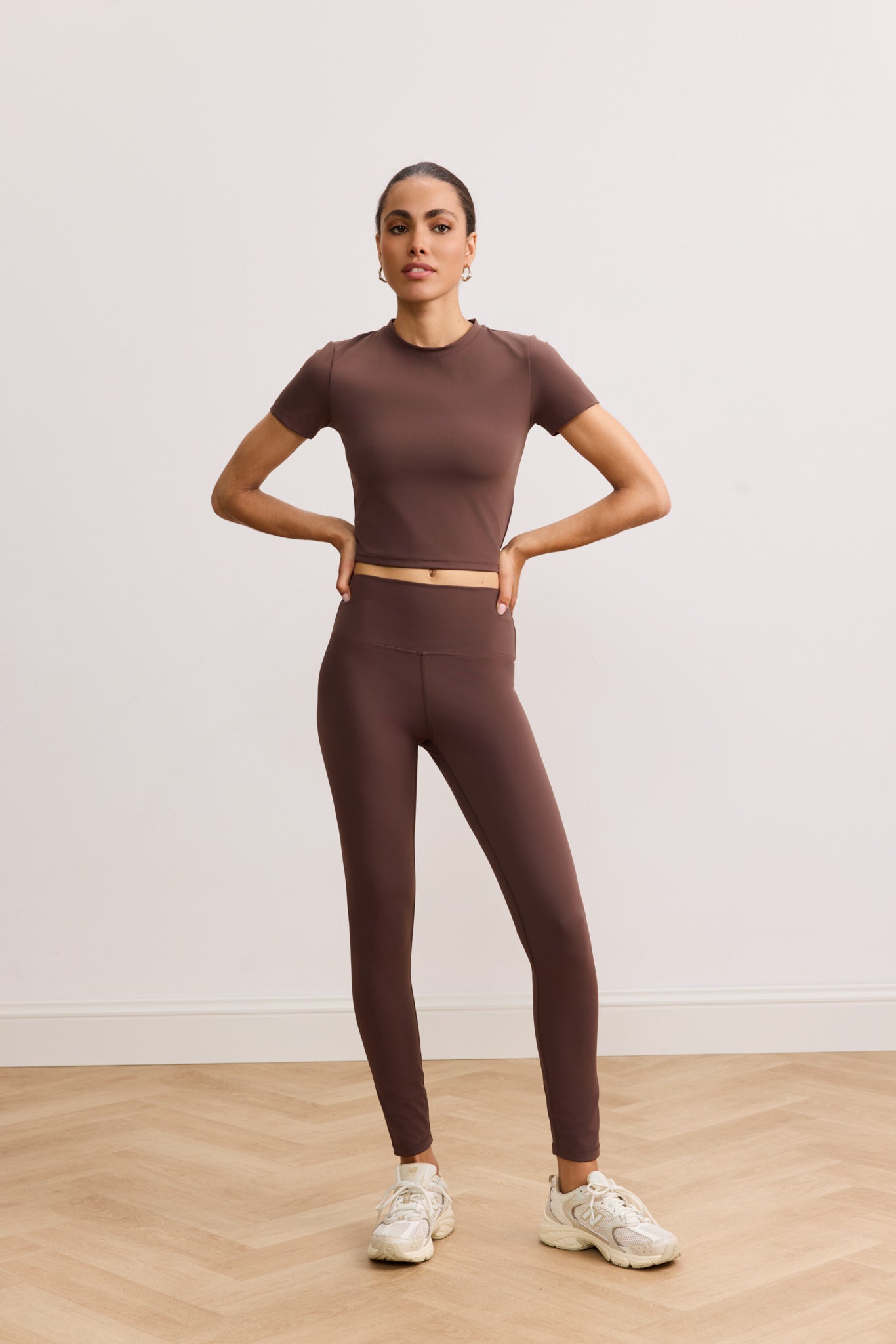 River sleep legging met hoge taille - Chocolade