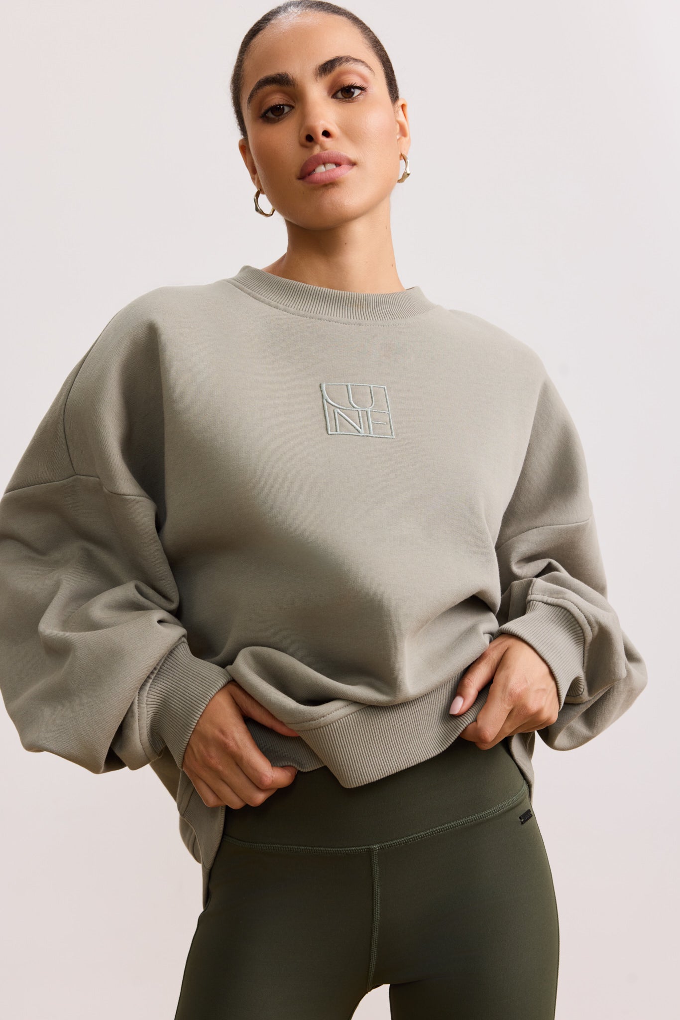 ZANY 100% ORGANIC COTTON oversized crew - Deep Moss