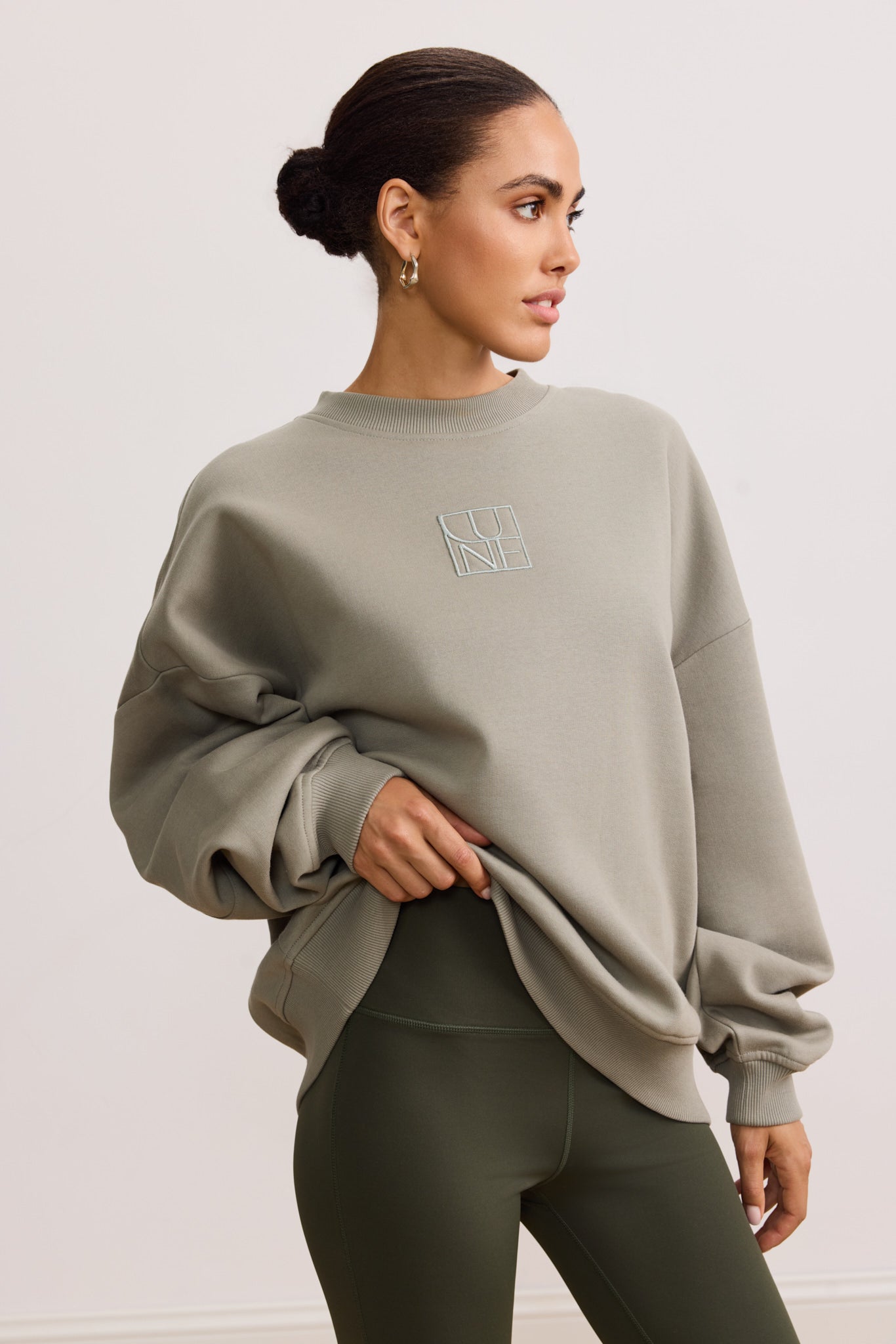 ZANY 100% ORGANIC COTTON oversized crew - Deep Moss