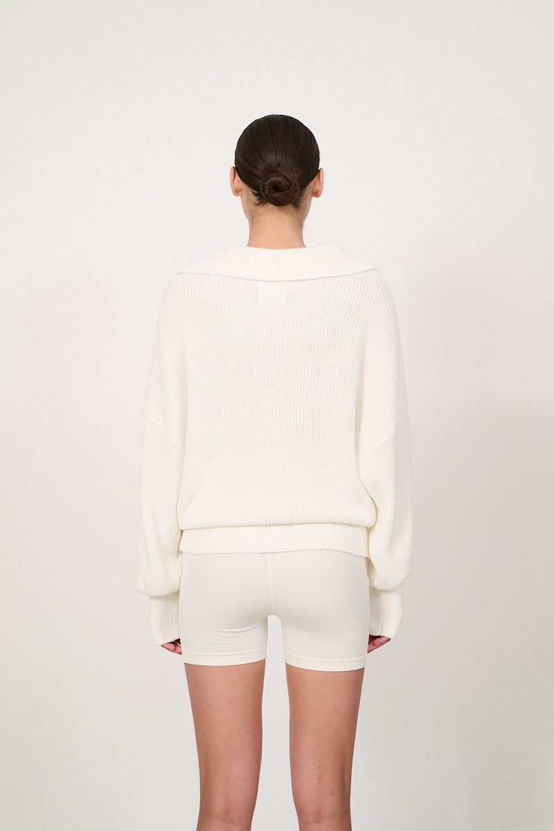 OLIVIA zip sweater - Marshmellow