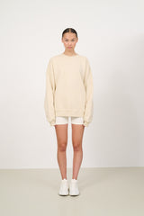 ZANE 100% ORGANIC COTTON oversized crew - Brown Rice