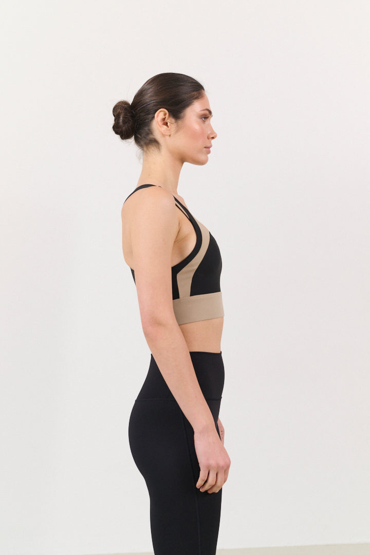 RIVER LIFT medium support pattern bra - Black