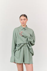 CHLOE oversized blouse - Sea Spray
