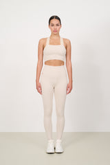 LUNA SCULPT seamless high-waisted rib legging - Brown Rice Melange