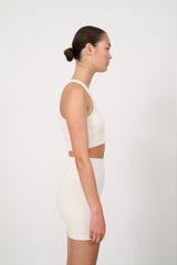 LUNA SCULPT one-shoulder rib bra - Marshmellow