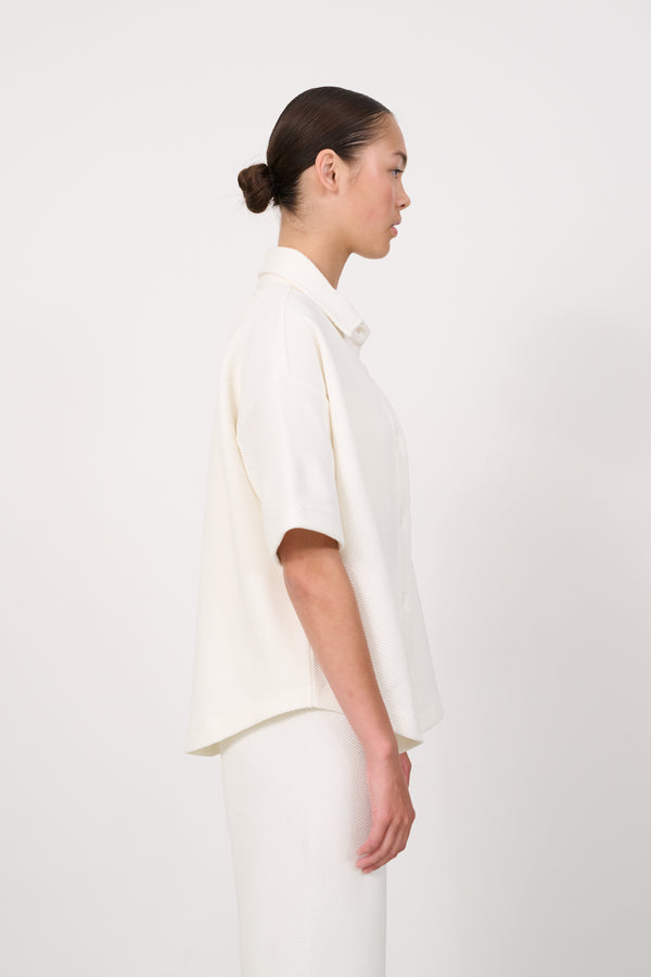 MOON CLASSIC structured boxy blouse - Marshmellow