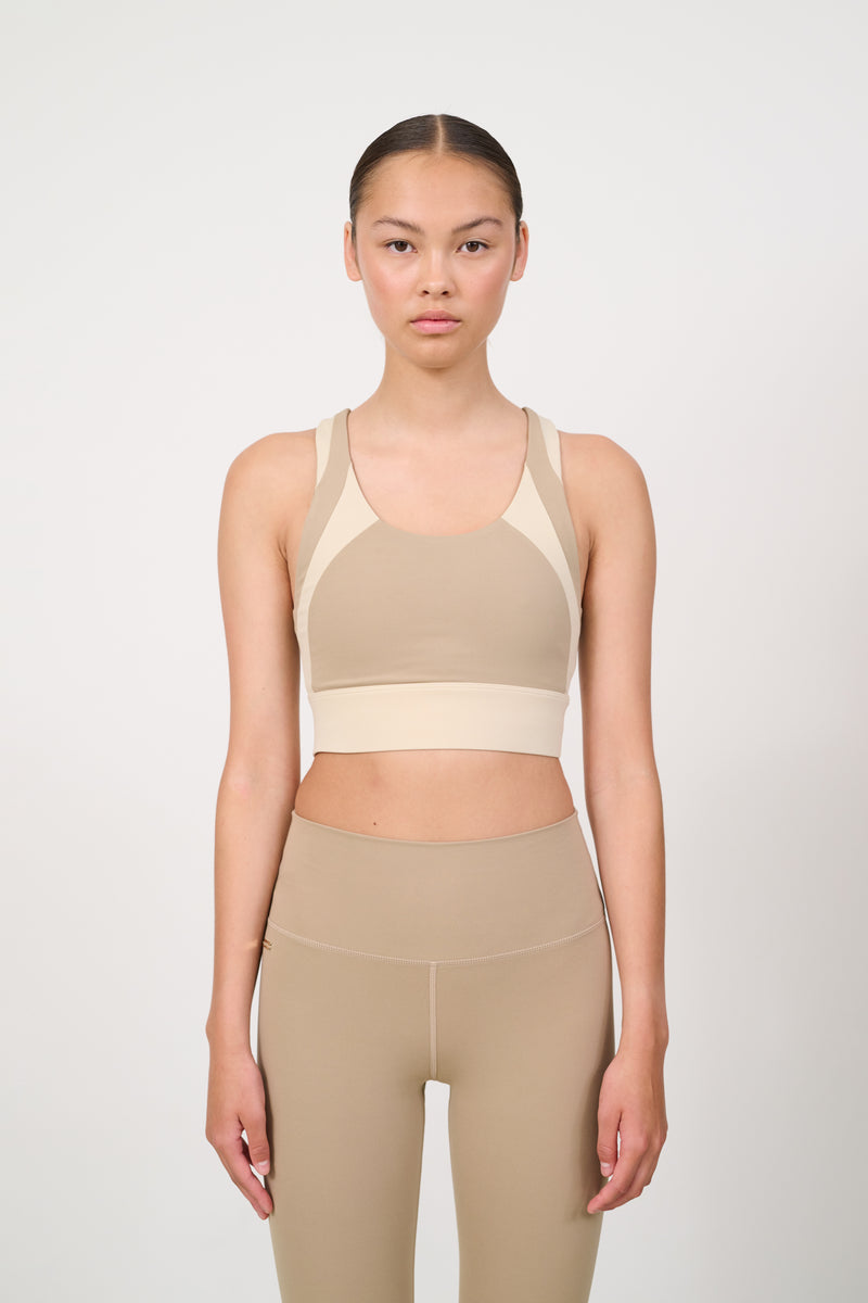 RIVER LIFT medium support pattern bra - Dune